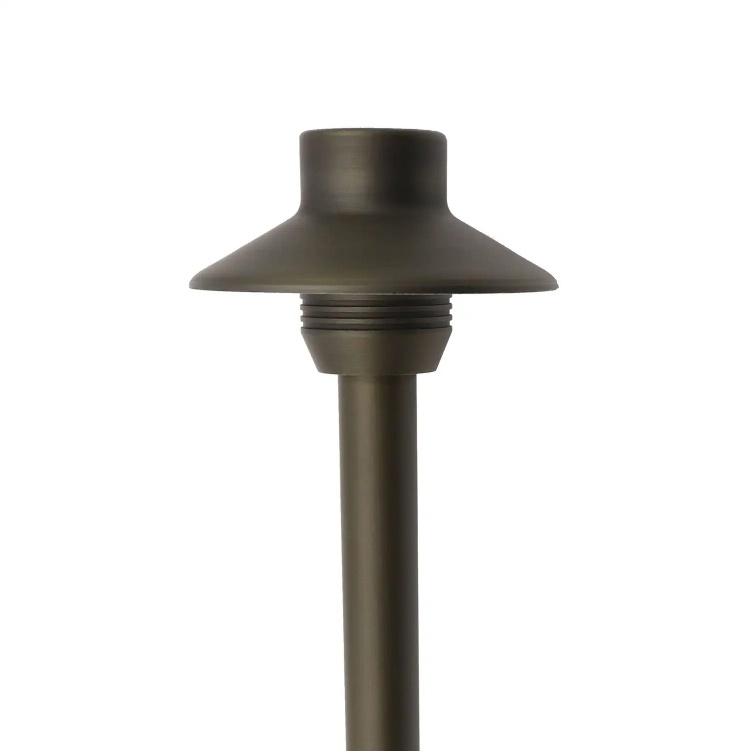 Brass LED Path Lights for Outdoor Landscape Illumination - Hat & clear lens & Gunmatal