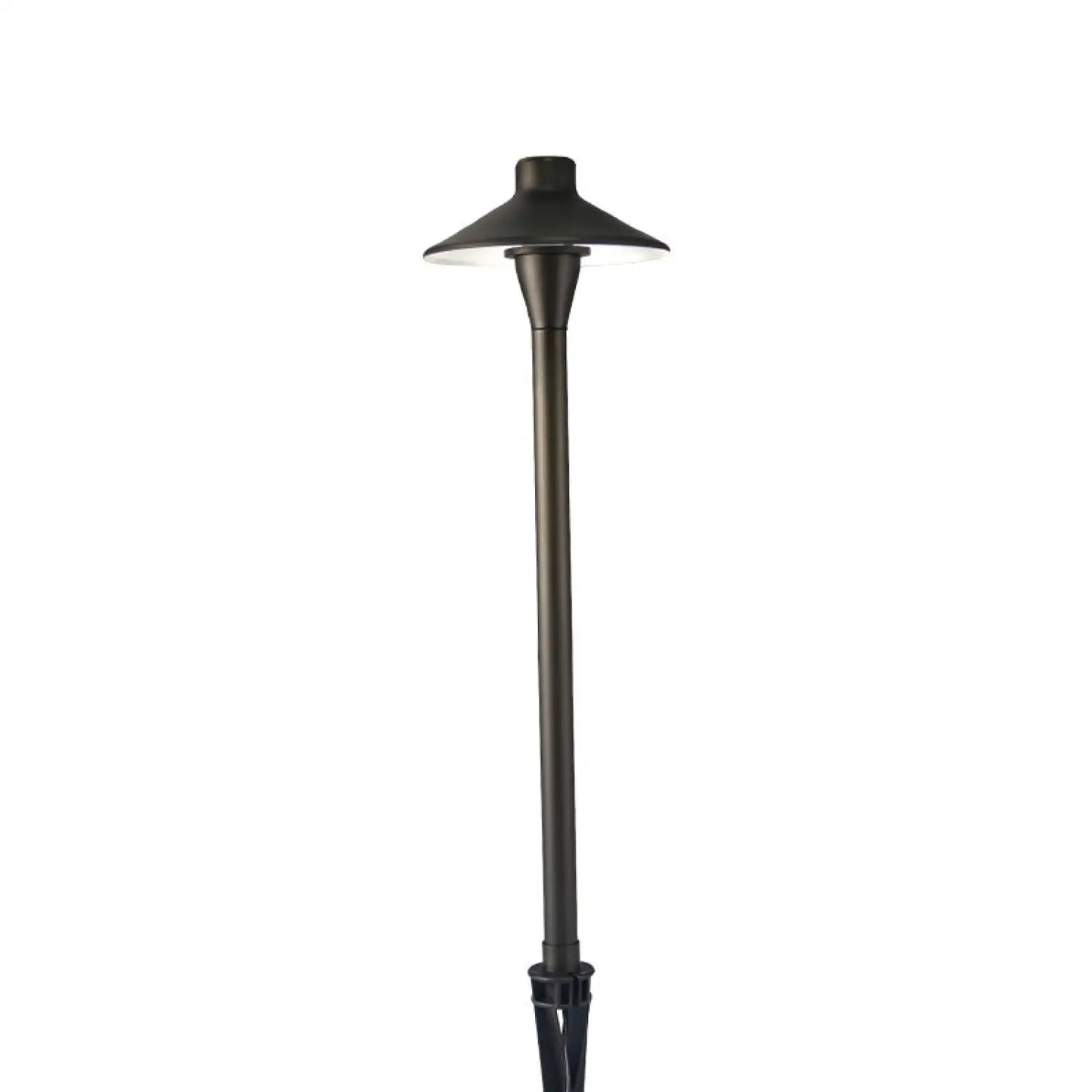 Brass Outdoor Path Light with Flat Hat G4 Socket and 72’’ Lead Wire - Path Light Fixture