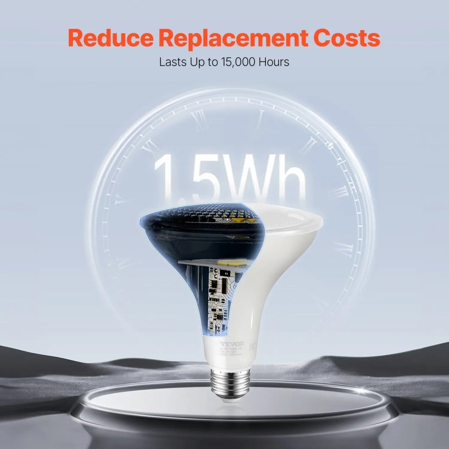 Bright 13W PAR38 Flood Light Bulb with E26 Base - White 6pcs - 12V Hanging Light