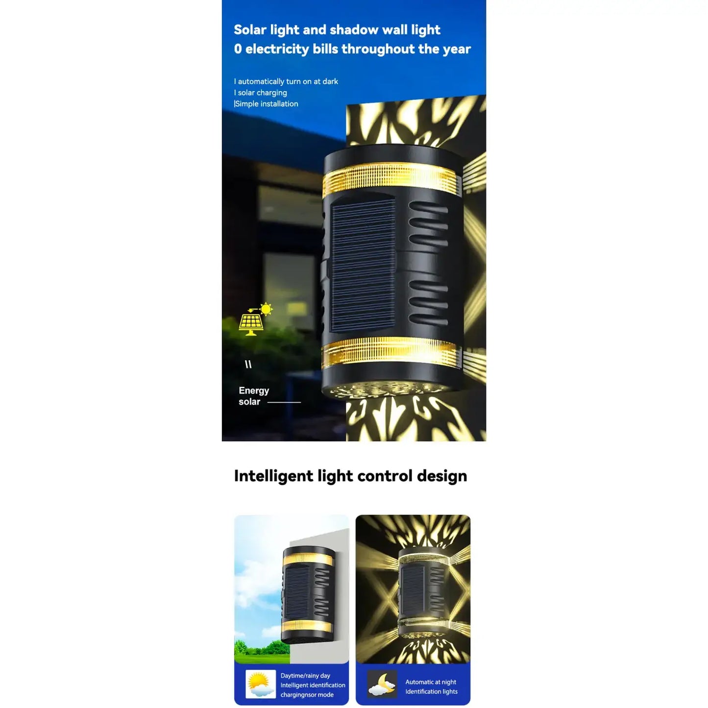 Bright and Durable Solar Lights for Backyard Illumination - Wall Mount Fixture