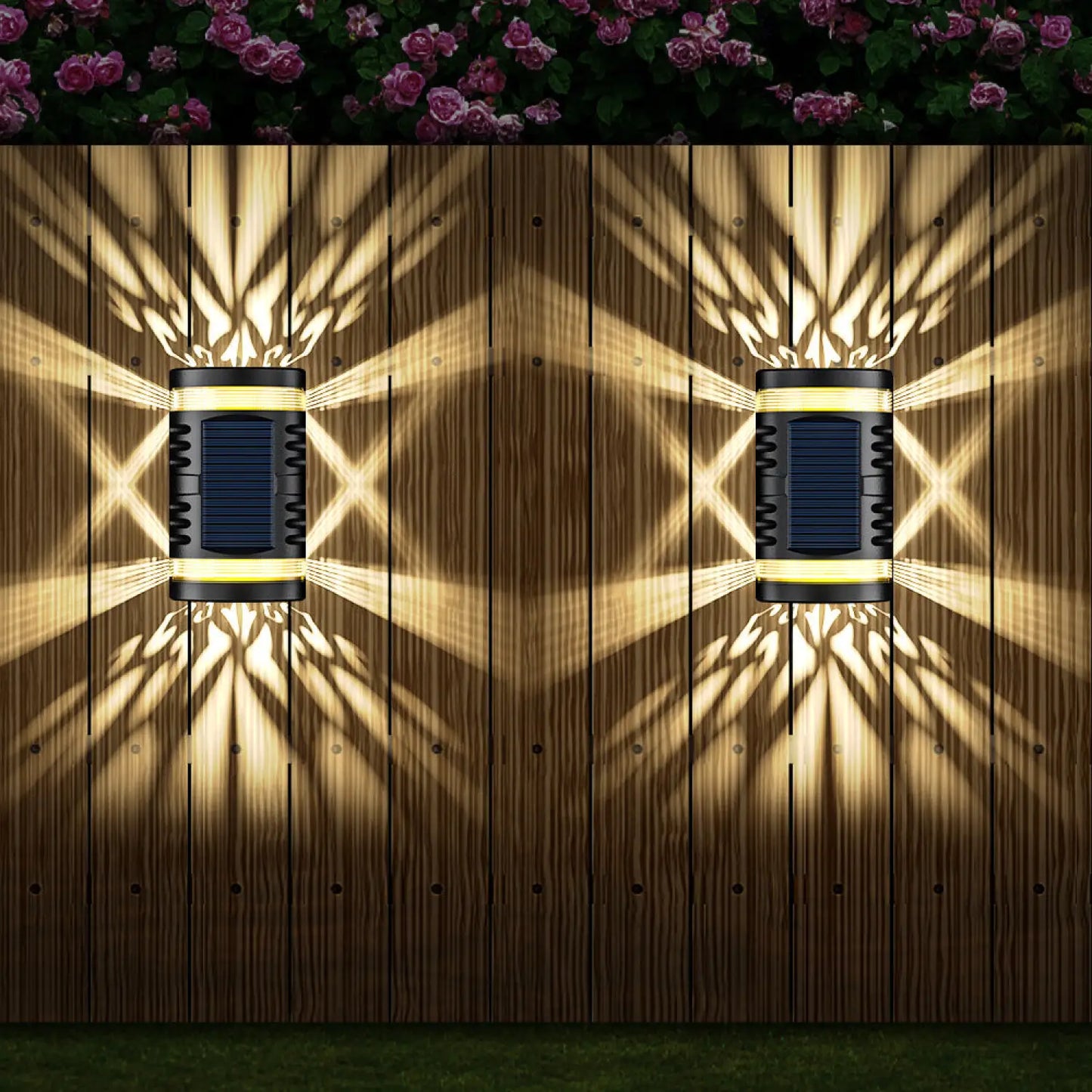 Bright and Durable Solar Lights for Backyard Illumination - Warm light / 1PCS - Wall Mount Fixture