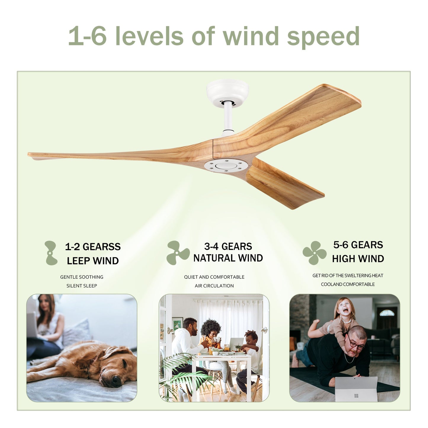 Ceiling Fan With Remote Control No Lights,Modern Reversible DC Motor Indoor 3 Blades Ceiling Fans For Patio Bedroom