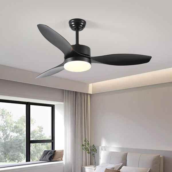 Ceiling Fans Modern with Light Reversible Motor and ABS Blades - Black - Ceiling Fan