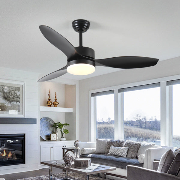 Ceiling Fans Modern with Light Reversible Motor and ABS Blades - Black - Ceiling Fan