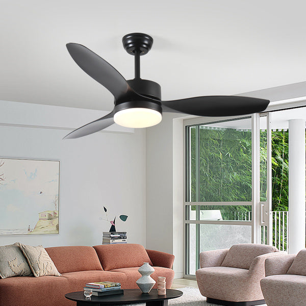 Ceiling Fans Modern with Light Reversible Motor and ABS Blades - Black - Ceiling Fan