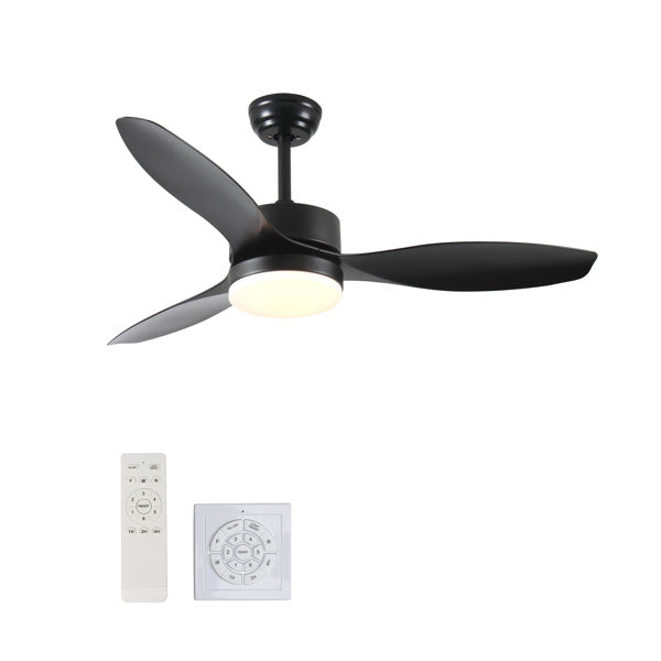 Ceiling Fans Modern with Light Reversible Motor and ABS Blades - Black - Ceiling Fan