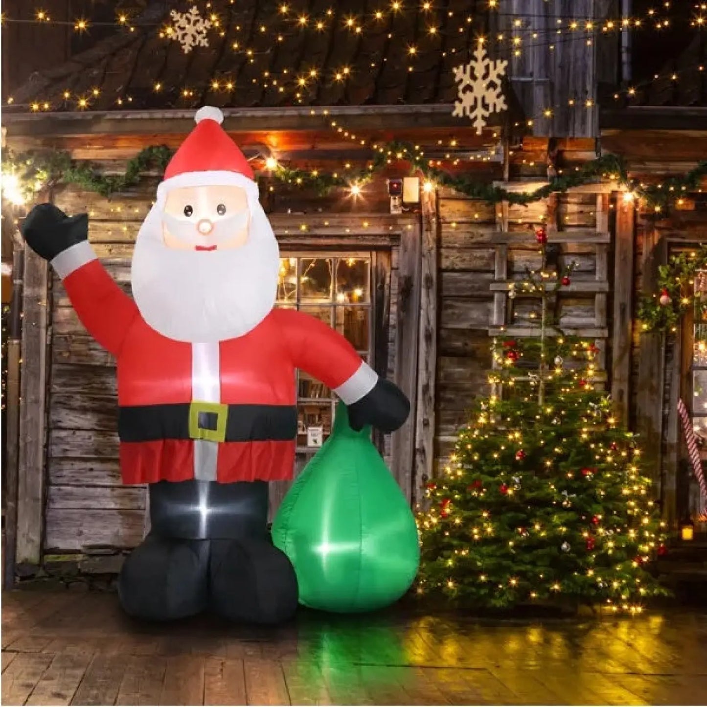 Christmas Inflatable Santa Lights with LED for Indoor & Outdoor - As picture - 12V Hanging Light