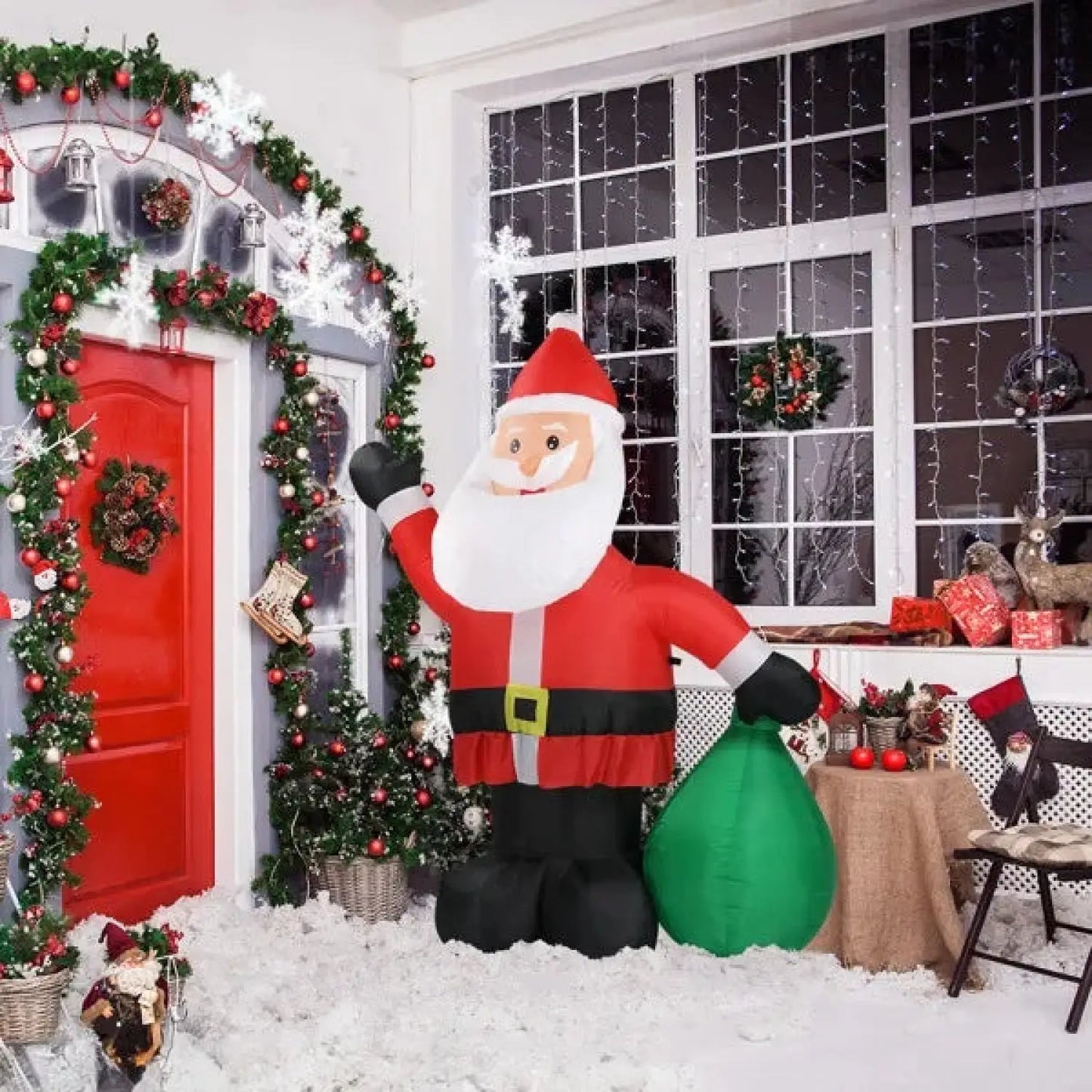 Christmas Inflatable Santa Lights with LED for Indoor & Outdoor - As picture - 12V Hanging Light