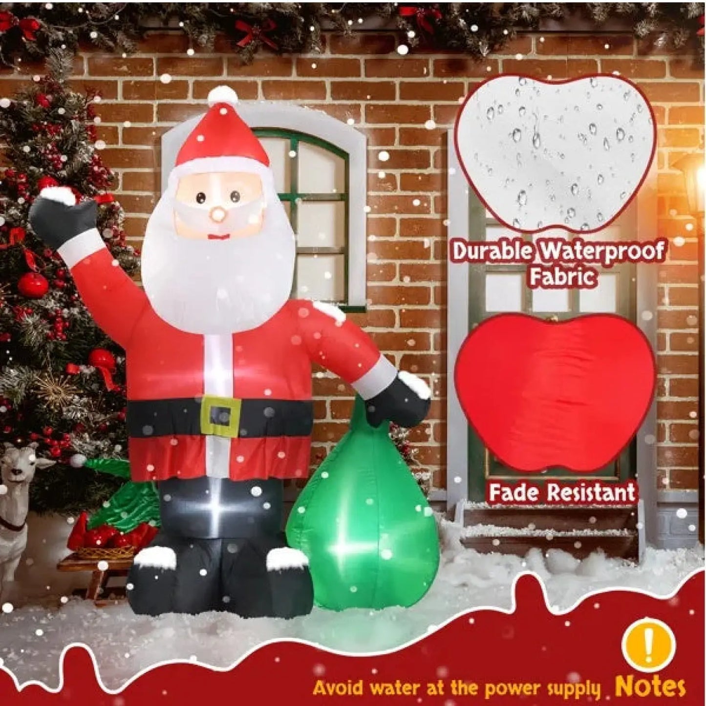 Christmas Inflatable Santa Lights with LED for Indoor & Outdoor - As picture - 12V Hanging Light