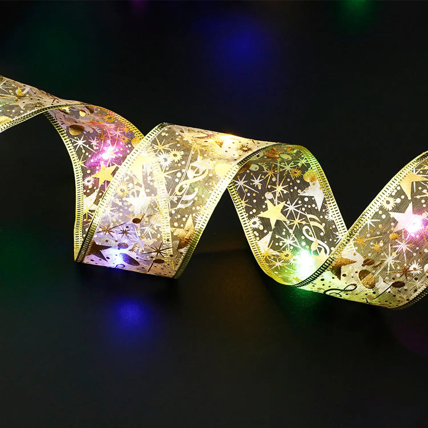 Fairy Lights String Christmas Ribbon Bow Tie - 12V Hanging Light