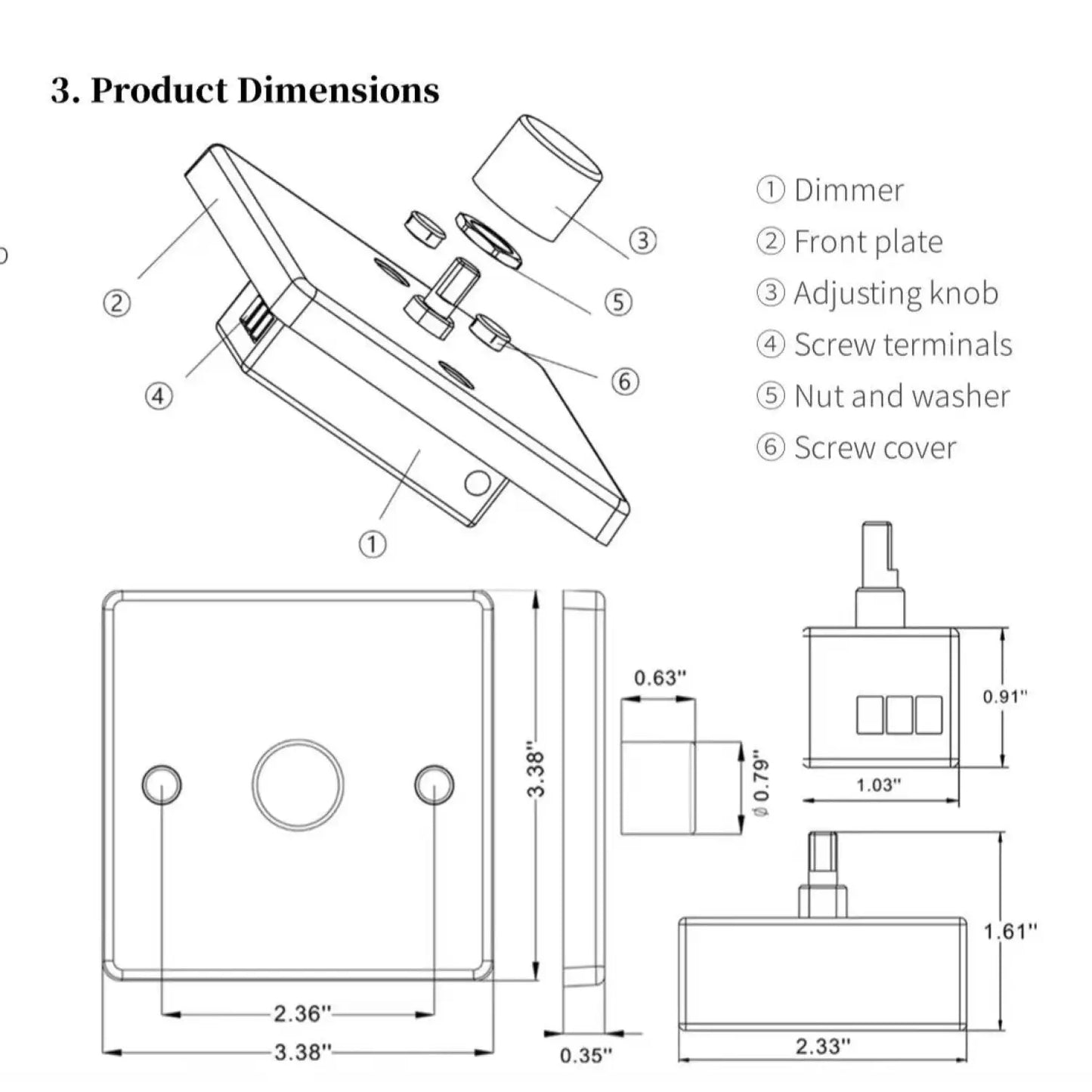 Compact Dimmer Switch for LED – Ideal for Yacht and RV Lighting - Dimmer Switch