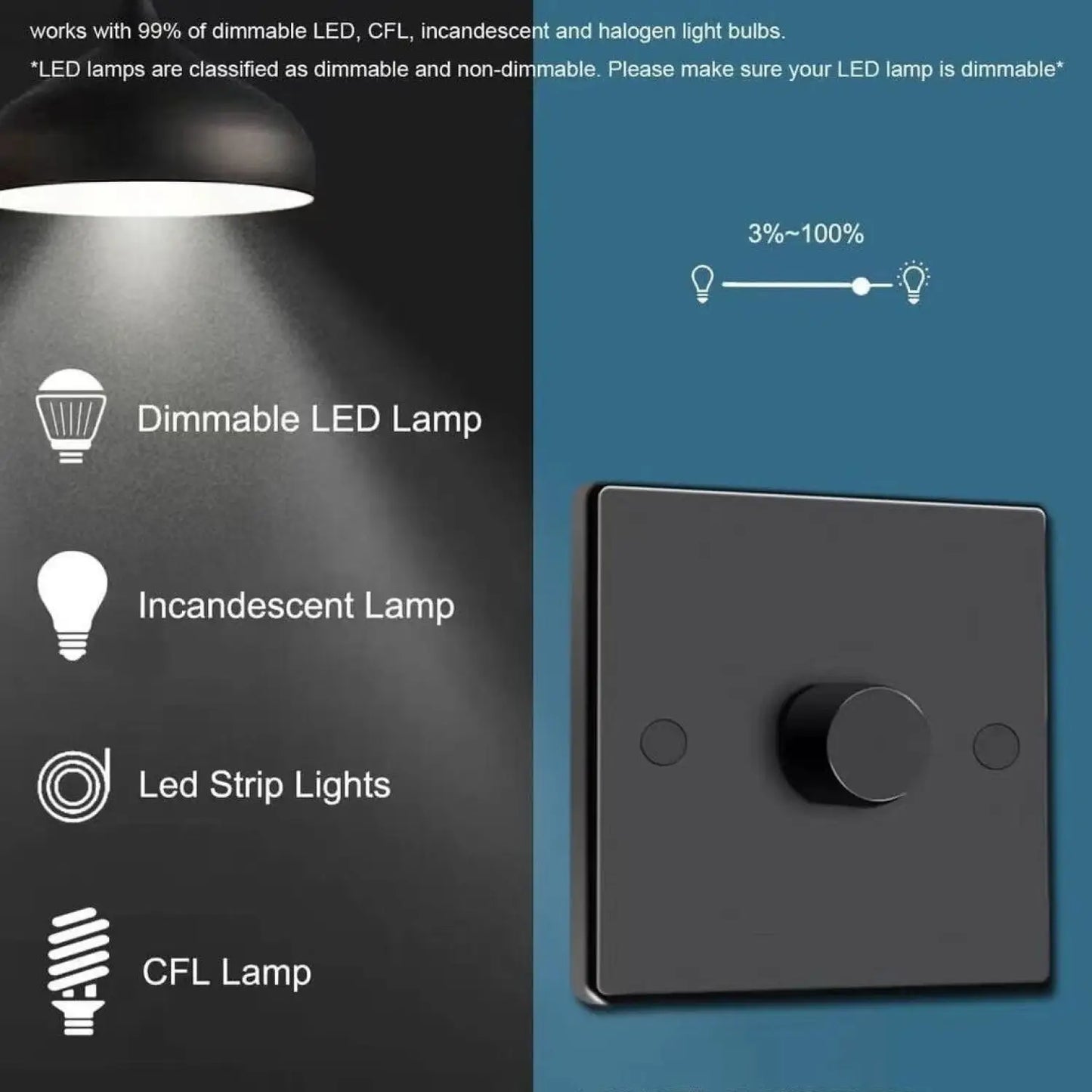 Compact Dimmer Switch for LED – Ideal for Yacht and RV Lighting - Dimmer Switch