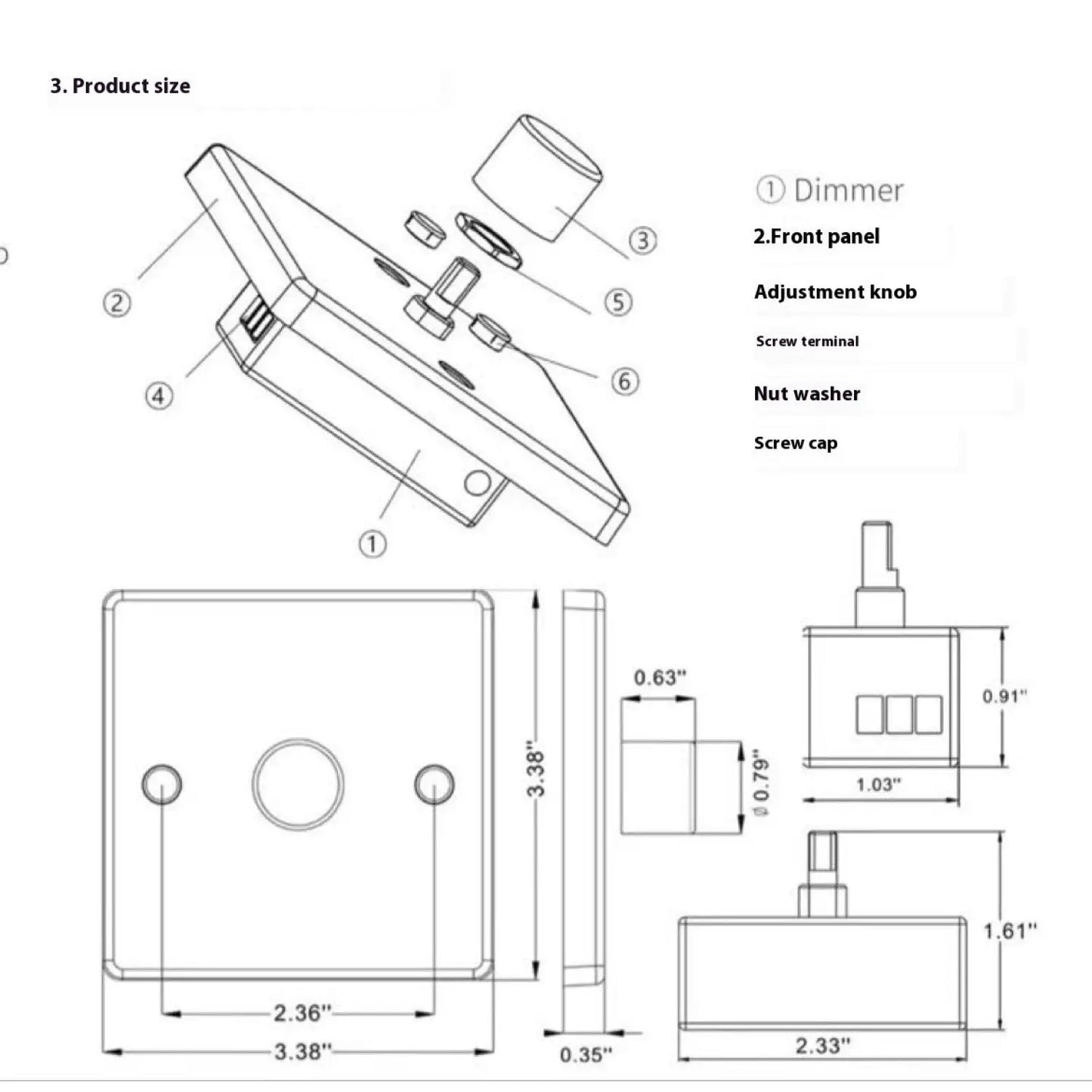 Compact Dimmer Switch for LED – Ideal for Yacht and RV Lighting - Dimmer Switch