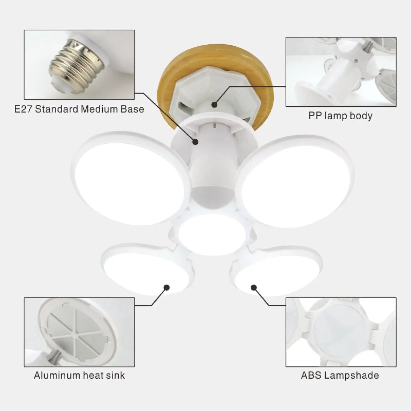 Compact Foldable Ball Light with Football Shape and LED Glow - 12V Hanging Light