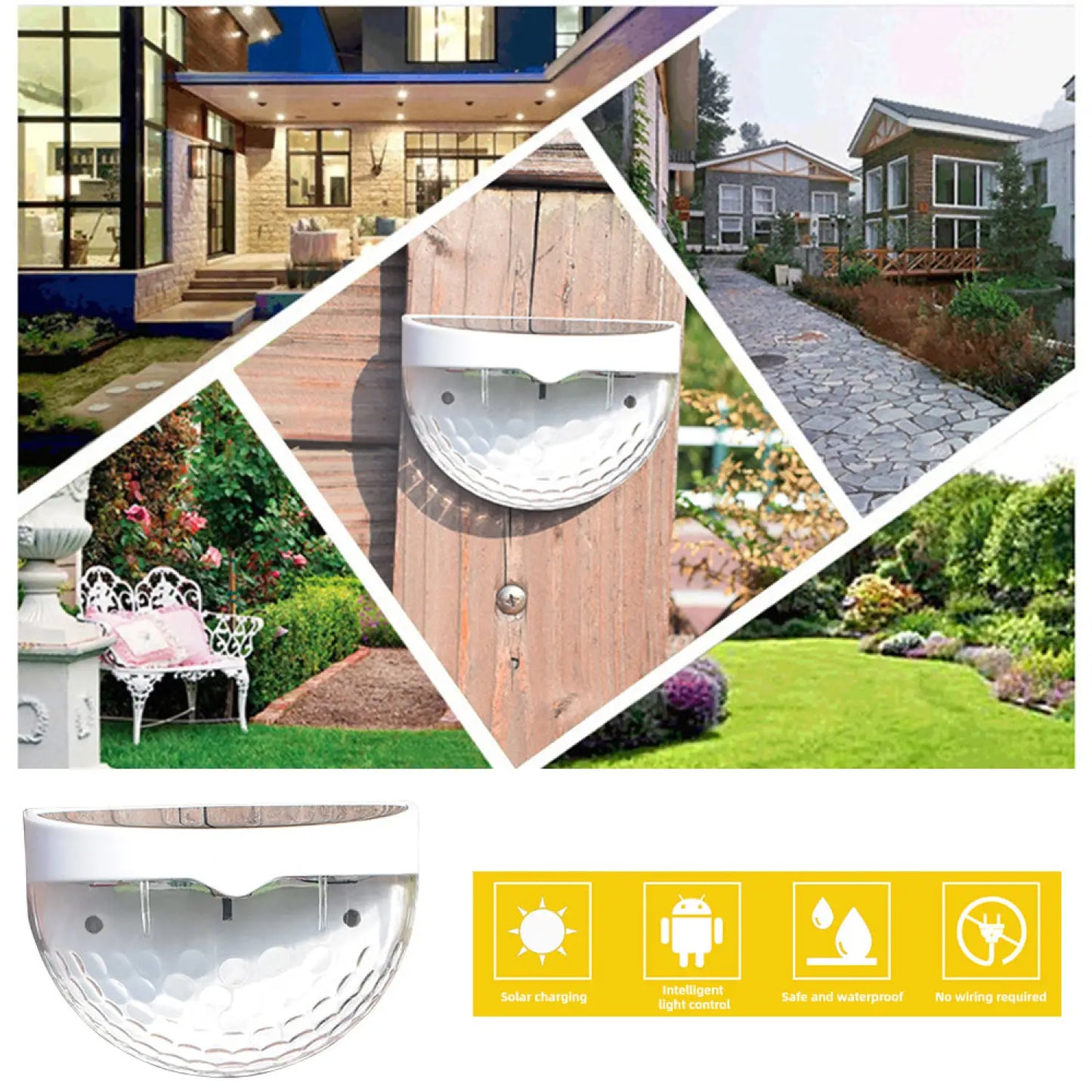 Compact Solar Light for Wall with Elegant Water Drop Lighting for Outdoor - 12V Hanging Light
