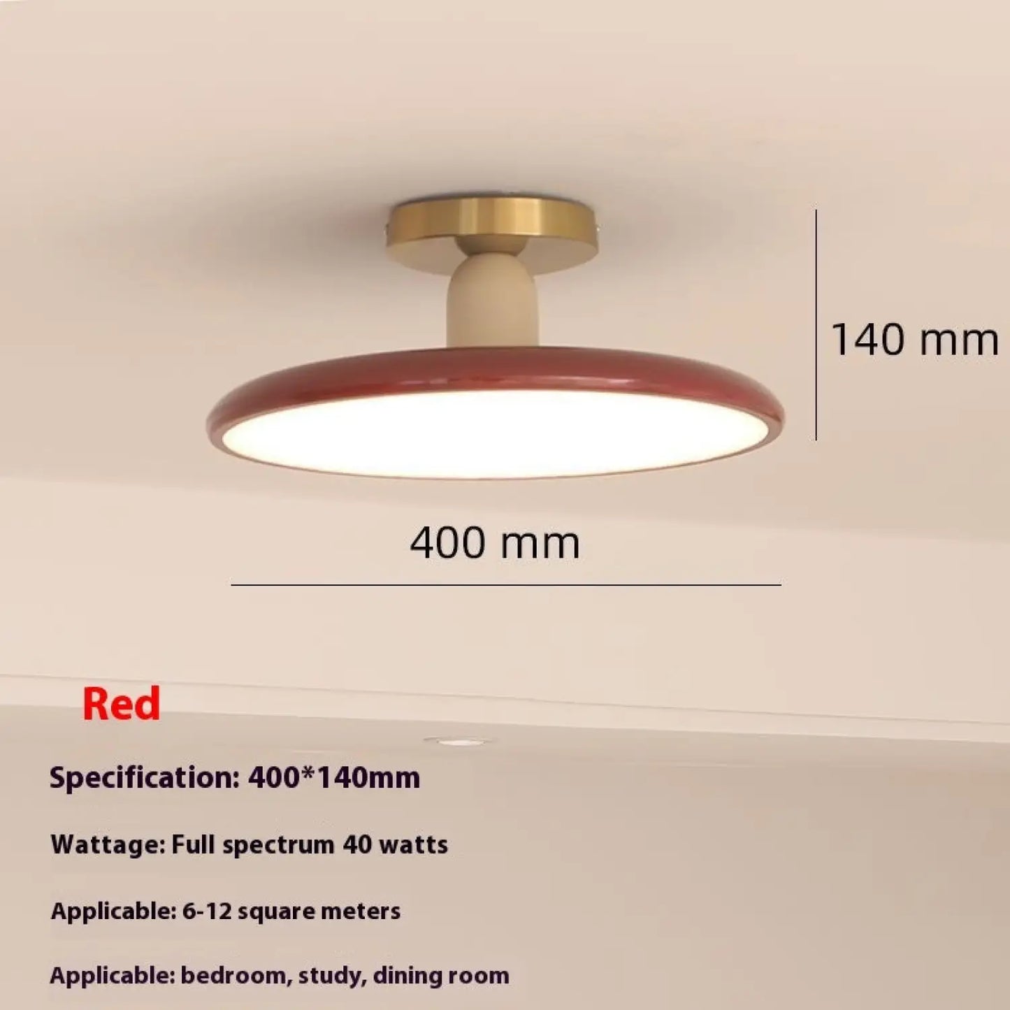 Cream Ceiling Light for Bedroom with Full Spectrum Lighting - 12V Hanging Light