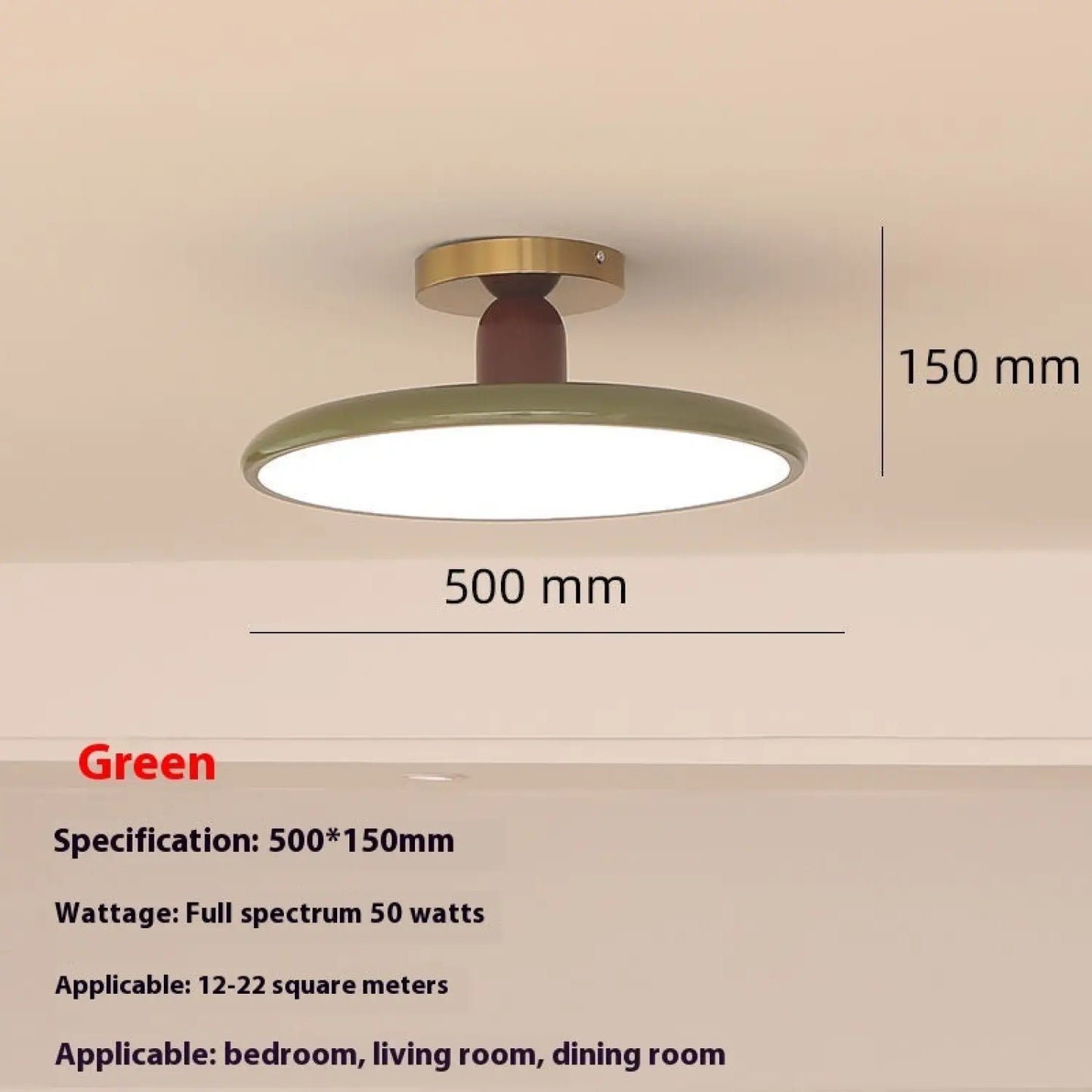 Cream Ceiling Light for Bedroom with Full Spectrum Lighting - 12V Hanging Light