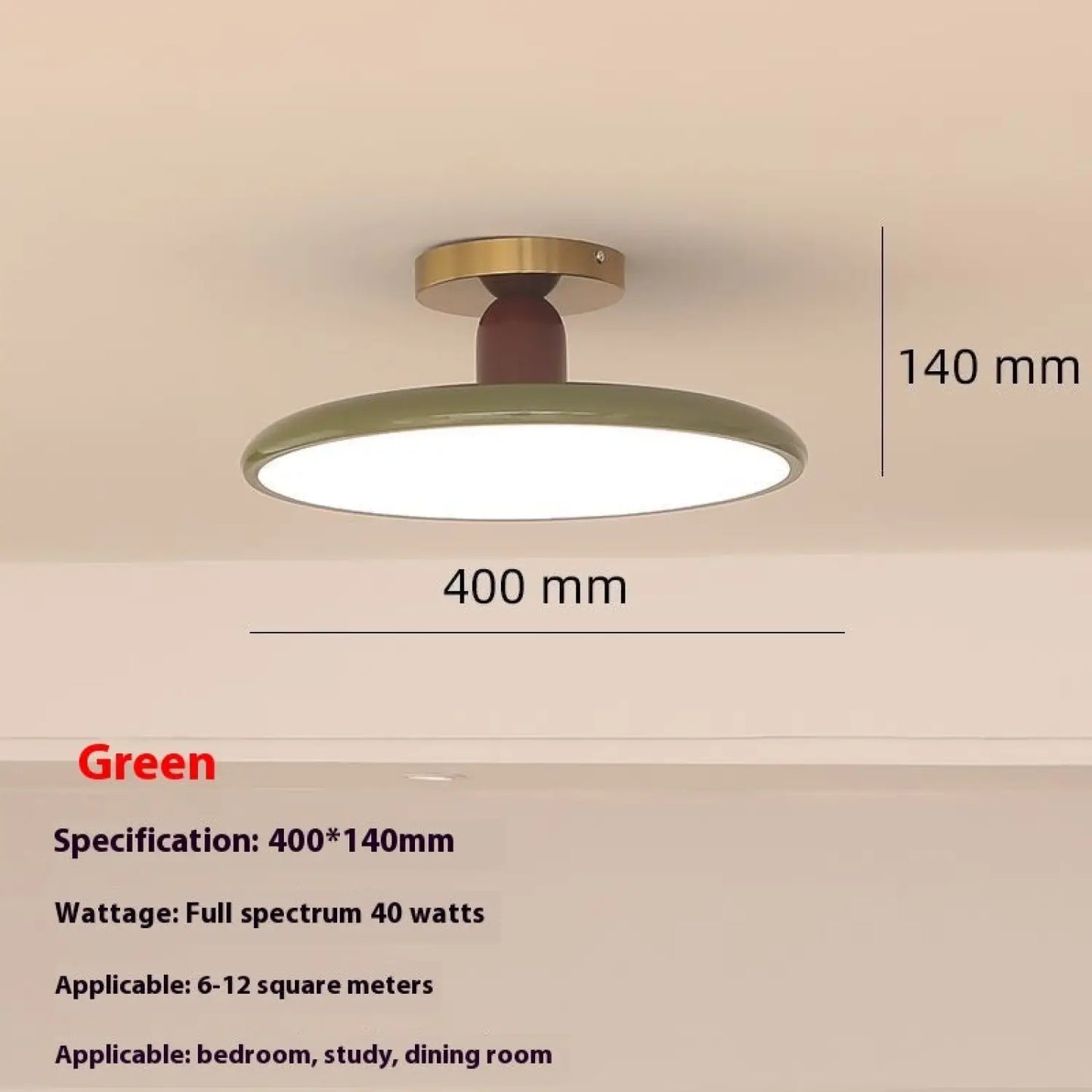 Cream Ceiling Light for Bedroom with Full Spectrum Lighting - 12V Hanging Light