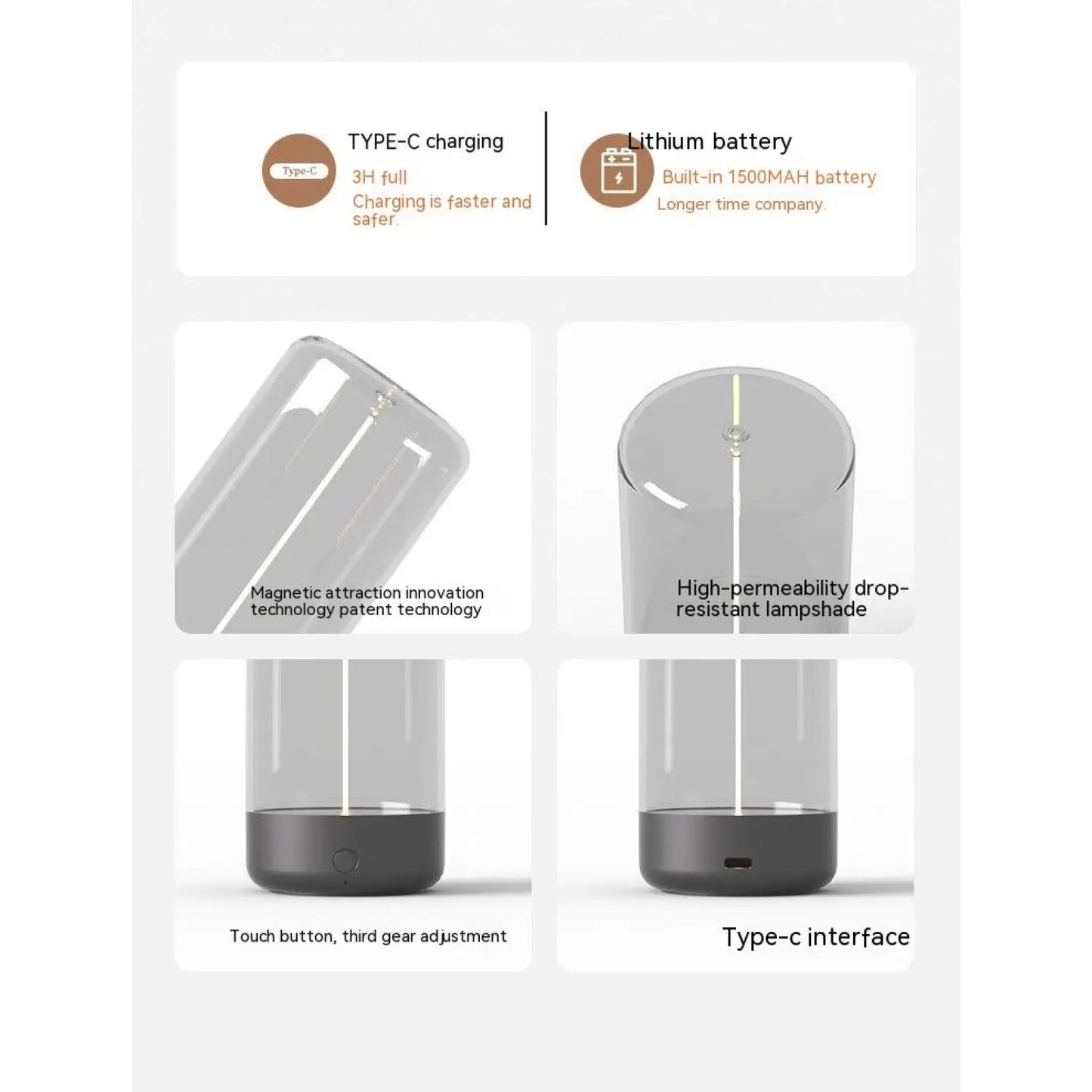 Creative Atmosphere Tent Light with LED Rechargeable Durable Feature - Light Fixture