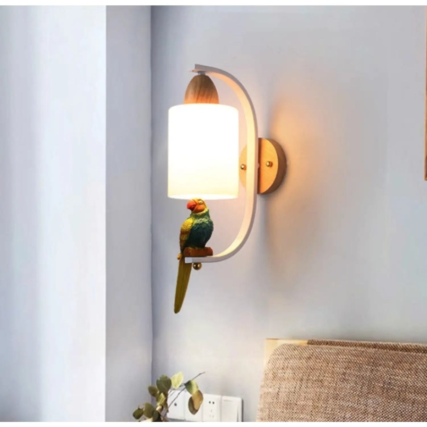 Creative Bird Lamp with Solid Wood Design for Aisle & Living Room - Wall Mount Fixture