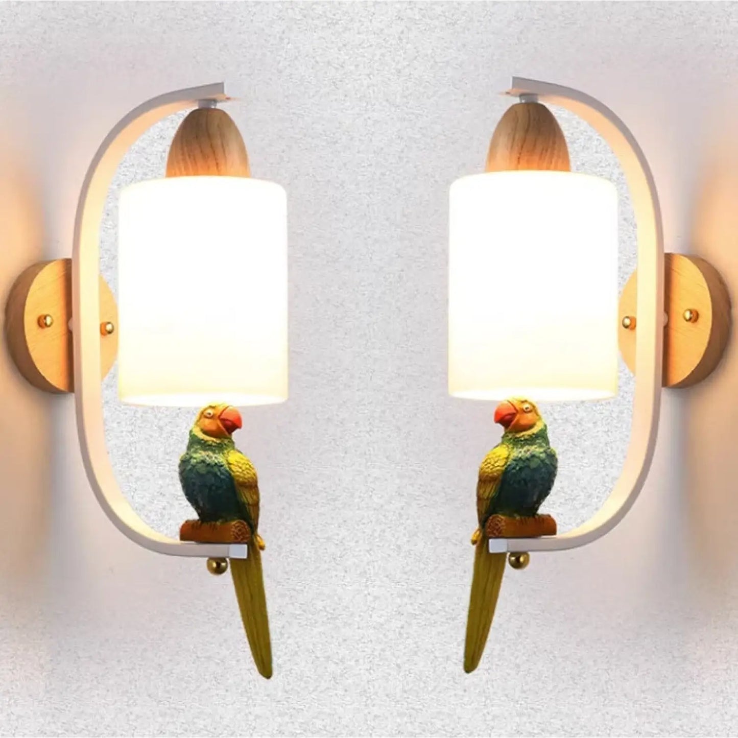 Creative Bird Lamp with Solid Wood Design for Aisle & Living Room - Bird Wall Lamp / 2 PC - Wall Mount Fixture