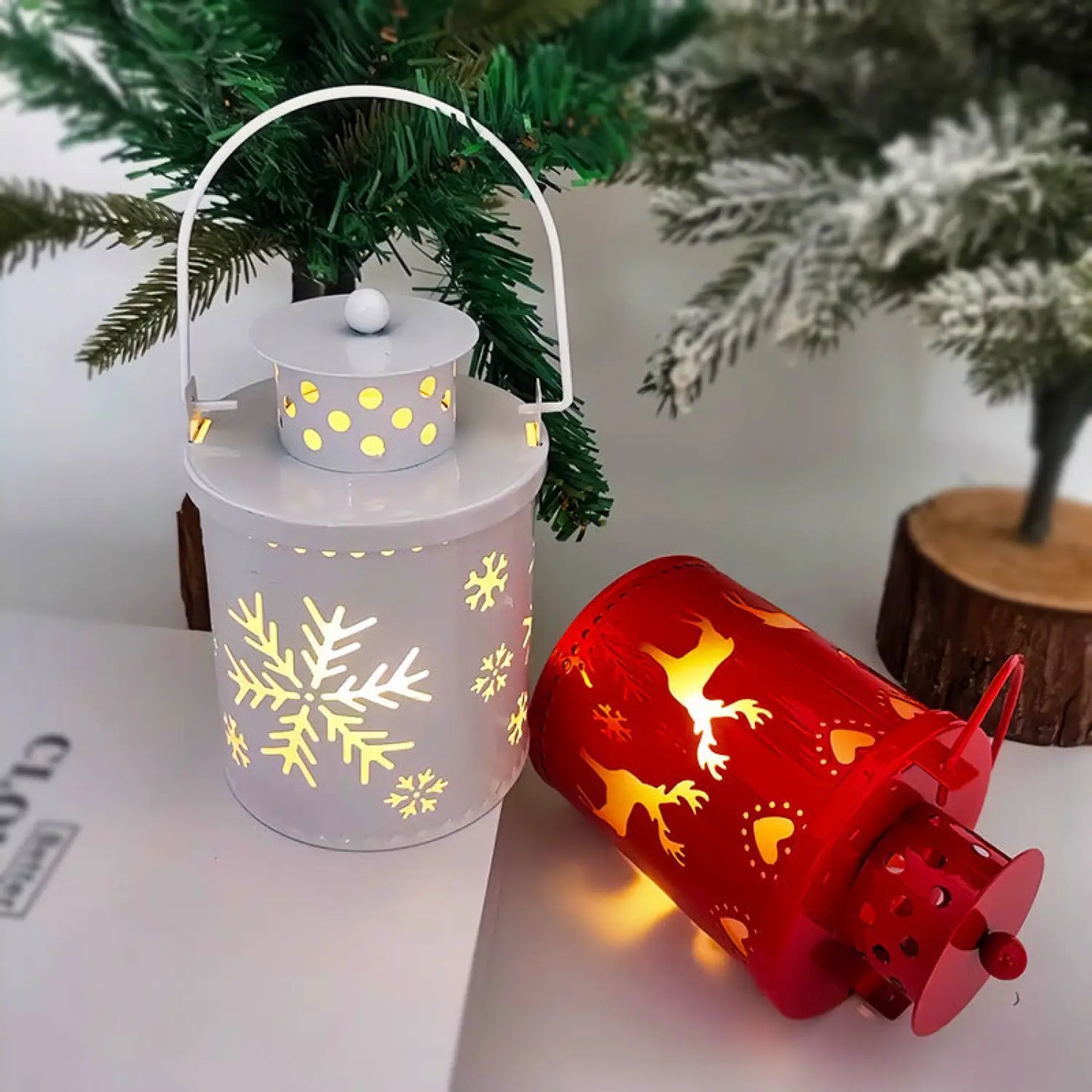 Christmas Candle Lights LED Small Lanterns Wind Lights Electronic Candles Nordic Style Creative Holiday Decoration