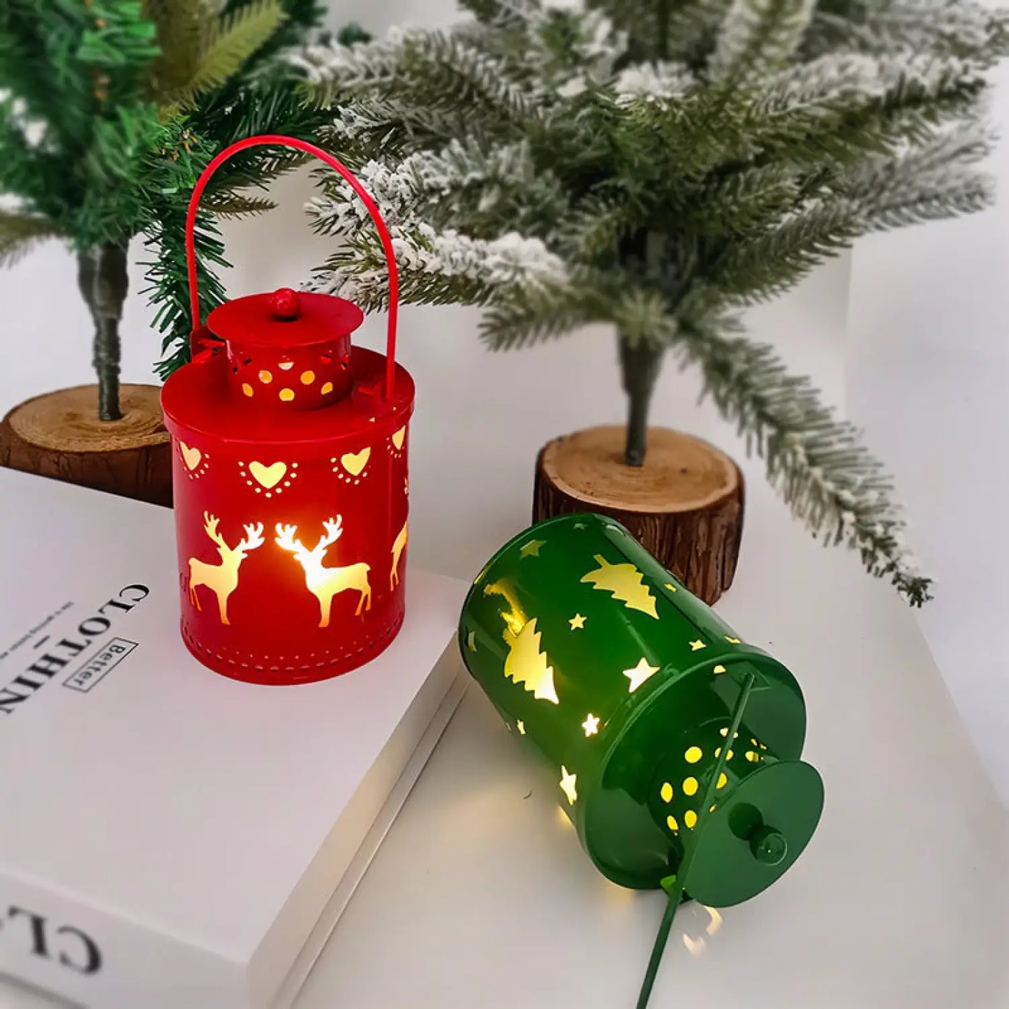 Christmas Candle Lights LED Small Lanterns Wind Lights Electronic Candles Nordic Style Creative Holiday Decoration