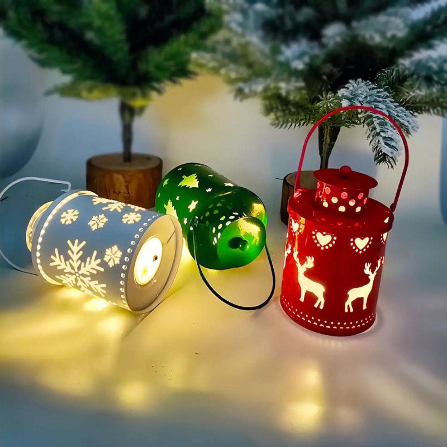 Christmas Candle Lights LED Small Lanterns Wind Lights Electronic Candles Nordic Style Creative Holiday Decoration