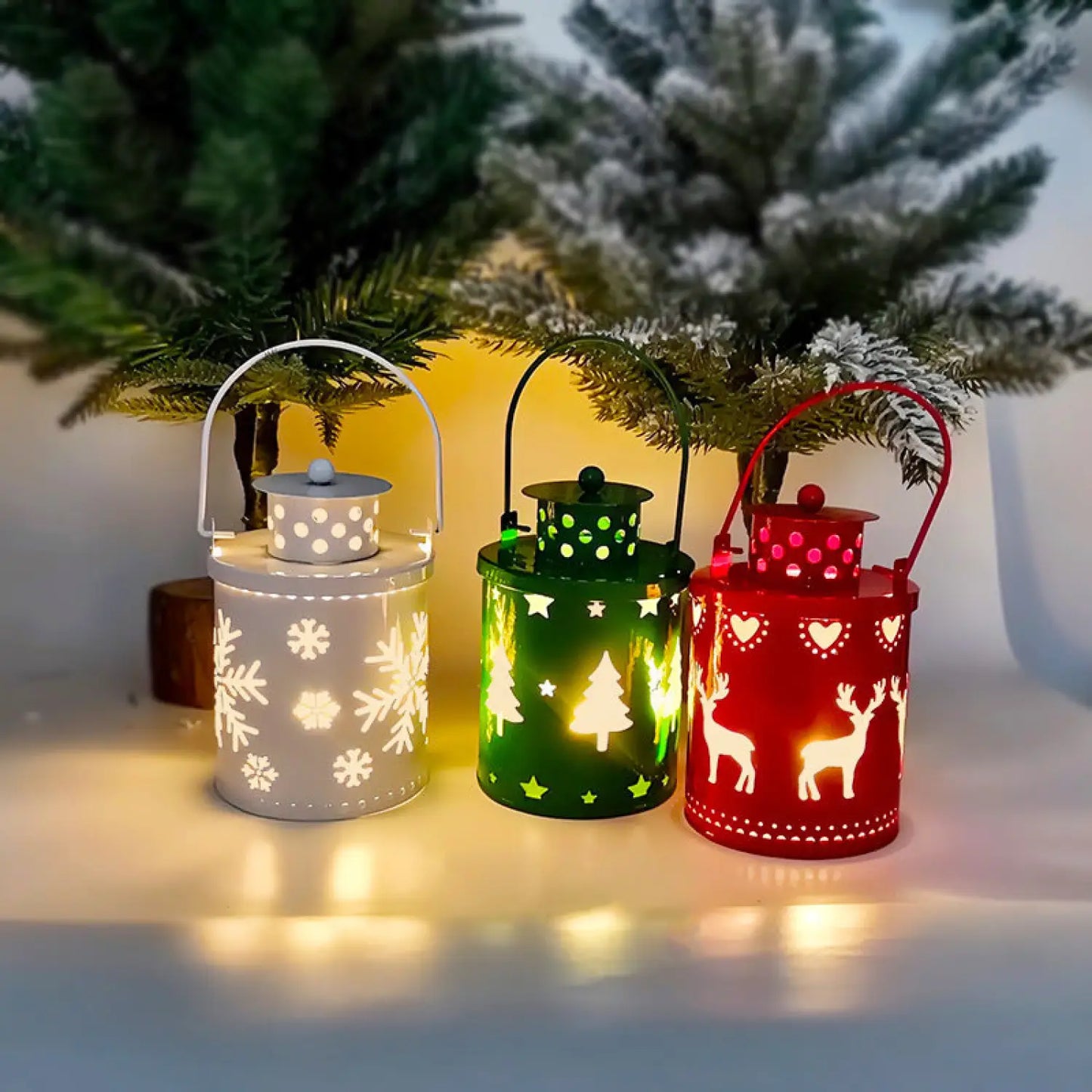 Christmas Candle Lights LED Small Lanterns Wind Lights Electronic Candles Nordic Style Creative Holiday Decoration