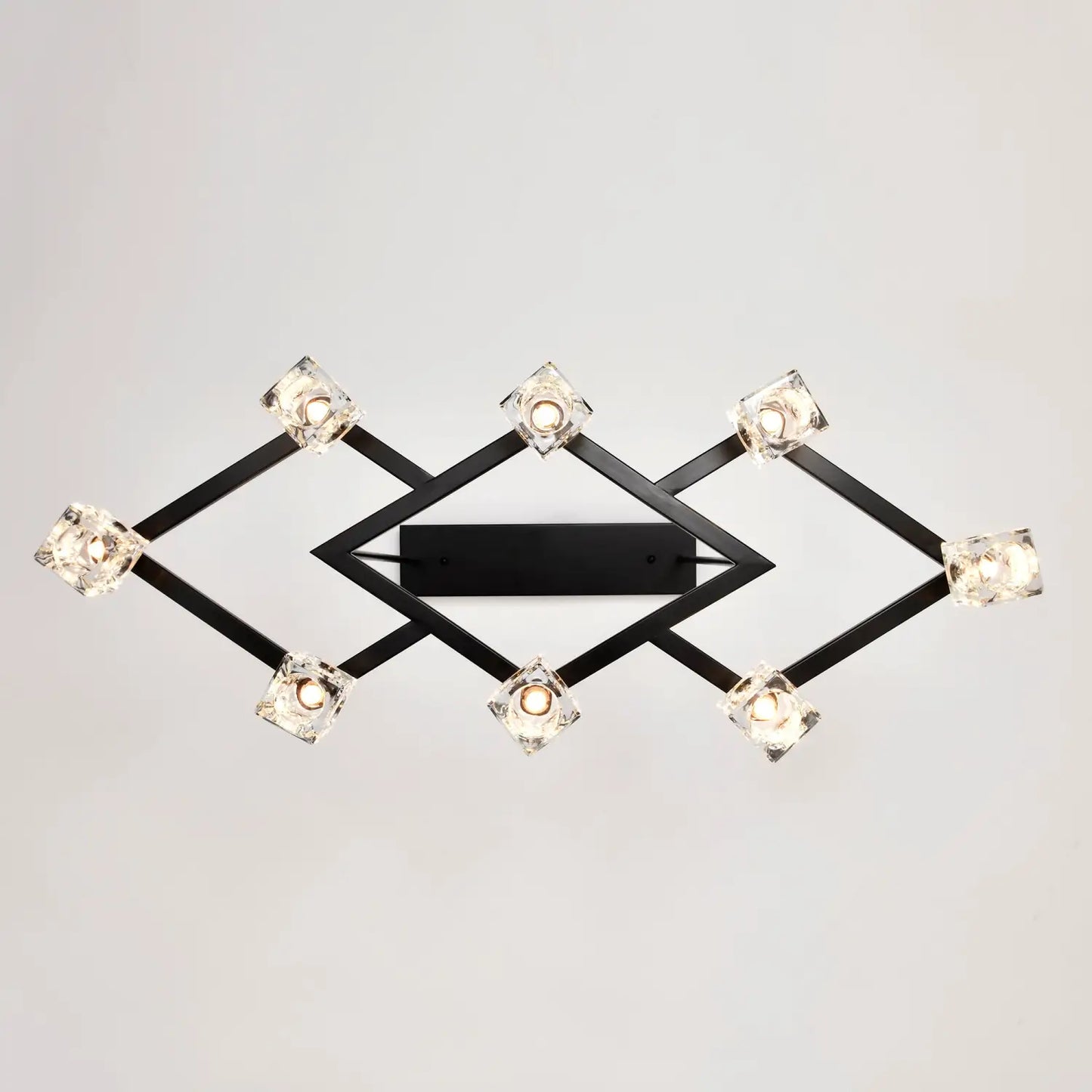 Crystal Chandelier for Dining Room with 8 Light for Modern Farmhouse Design Matte Black 12V Hanging Light