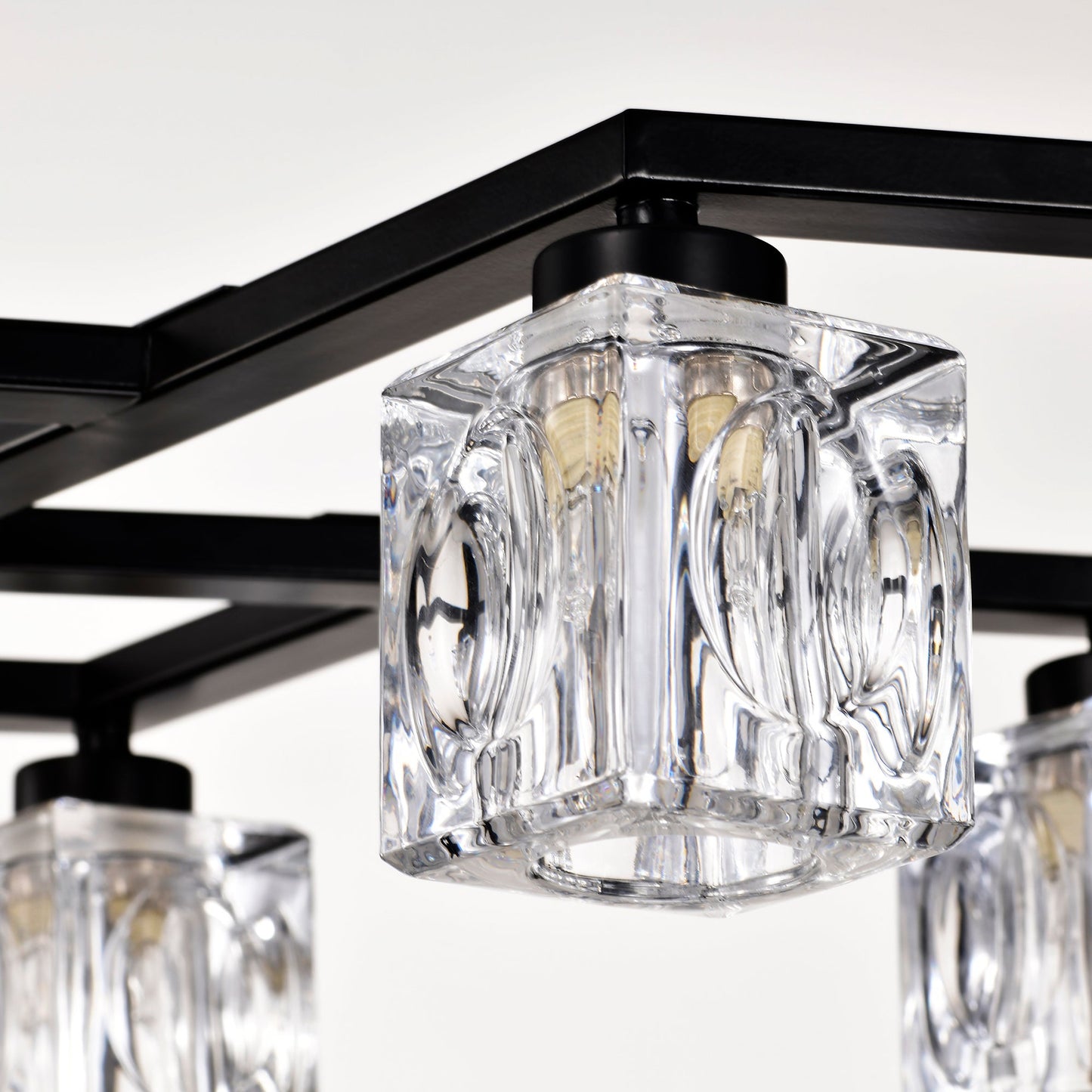 Crystal Chandelier for Dining Room with 8 Light for Modern Farmhouse Design Matte Black 12V Hanging Light