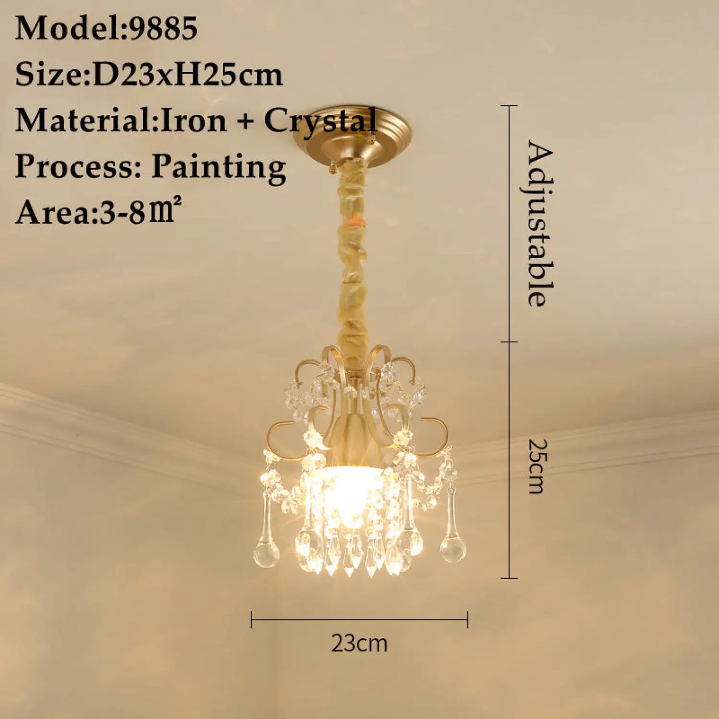 American Small Chandelier Balcony Aisle Corridor Single Head Crystal 3lamp holders for small chand / 7W three colors