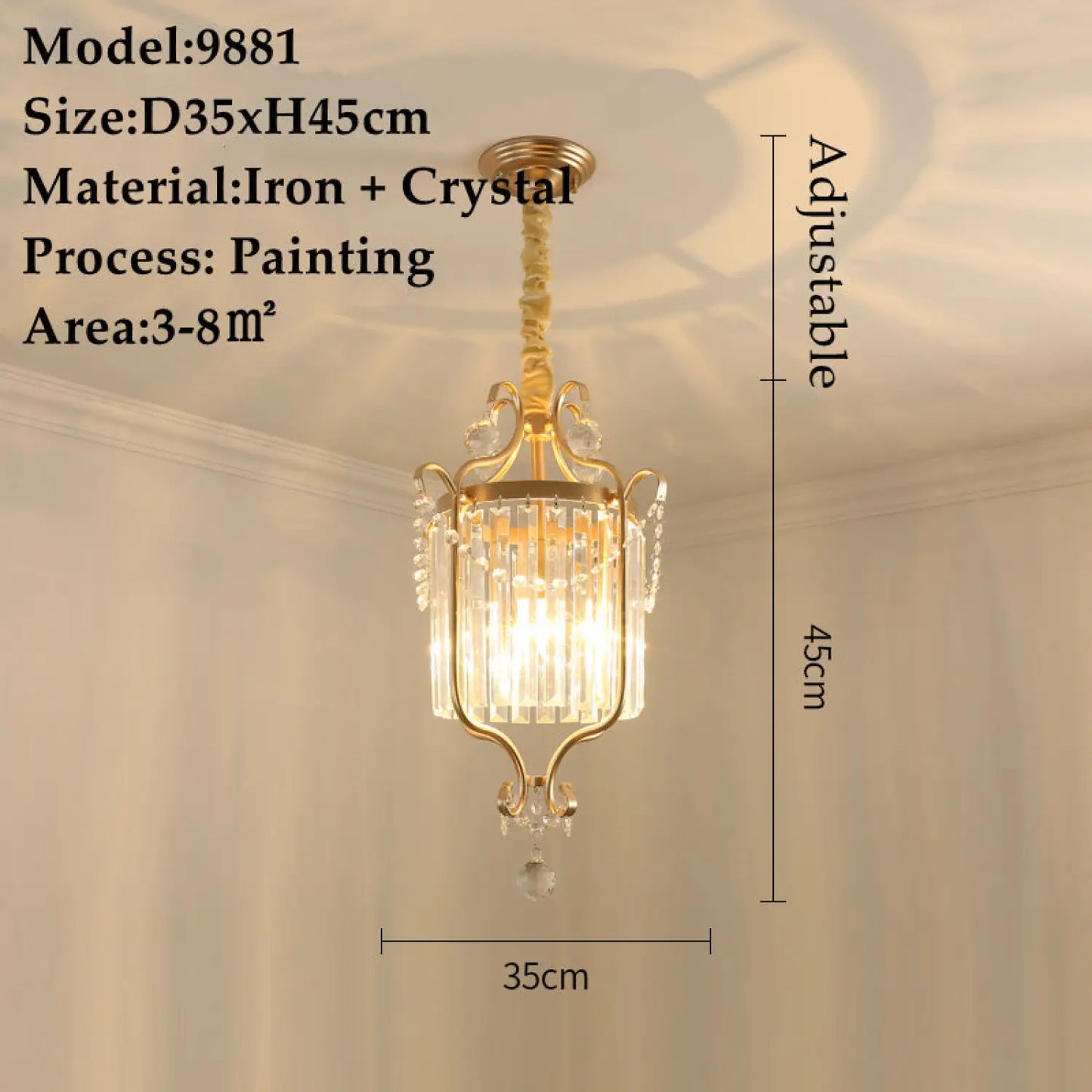 American Small Chandelier Balcony Aisle Corridor Single Head Crystal 1chandelier 1lamp holder / 7W three colors 12V