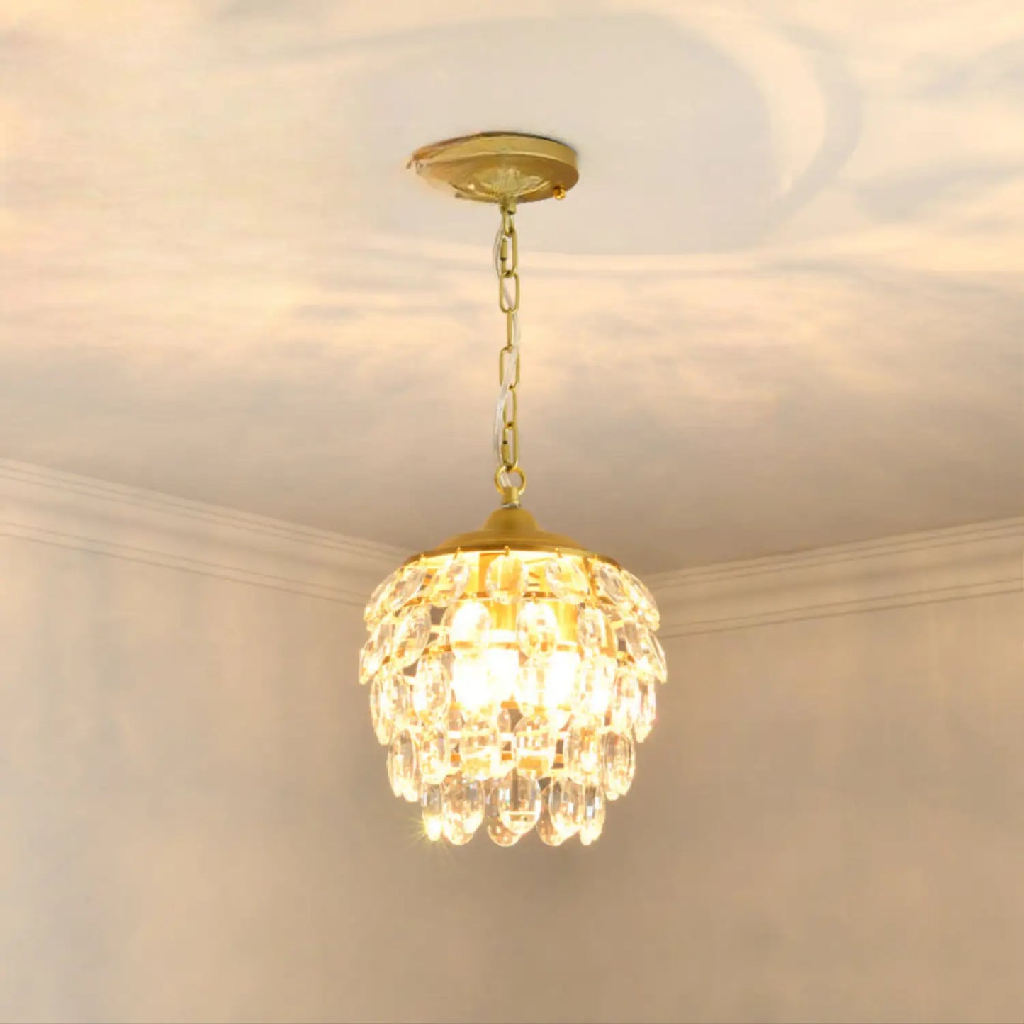 Crystal Chandelier Modern Design with Iron and Elegant Crystal Finish 2chandeliers 3lamp holders / 7W three colors 12V