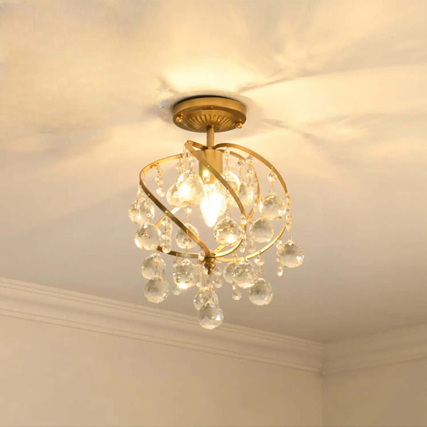 Crystal Chandelier Modern Design with Iron and Elegant Crystal Finish 4ceiling 1lamp holder / 7W three colors 12V