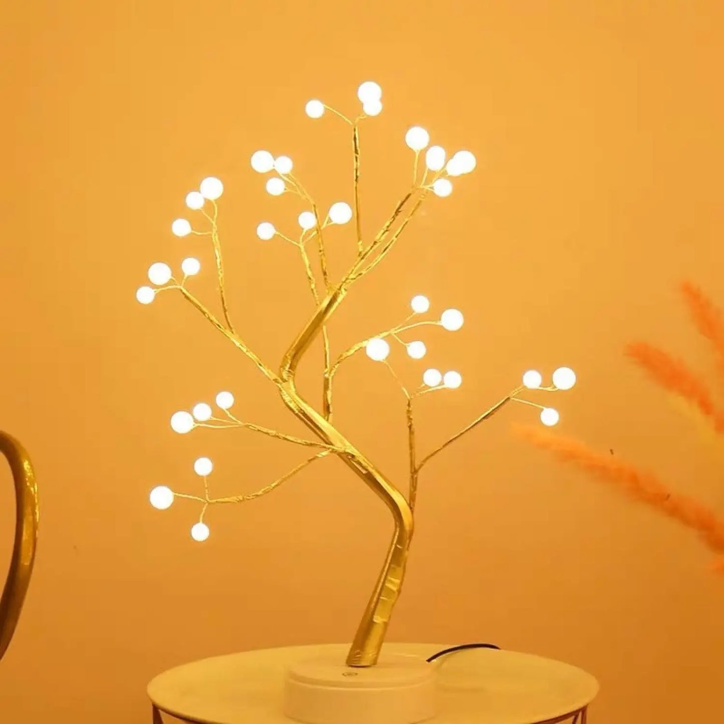 Decorative Bedroom Tree Lights with LED Copper Wire Design - Light Fixture