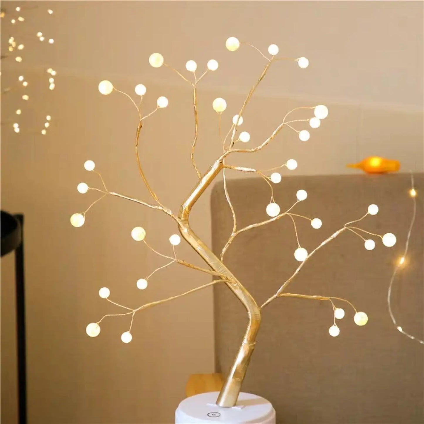 Decorative Bedroom Tree Lights with LED Copper Wire Design - Light Fixture