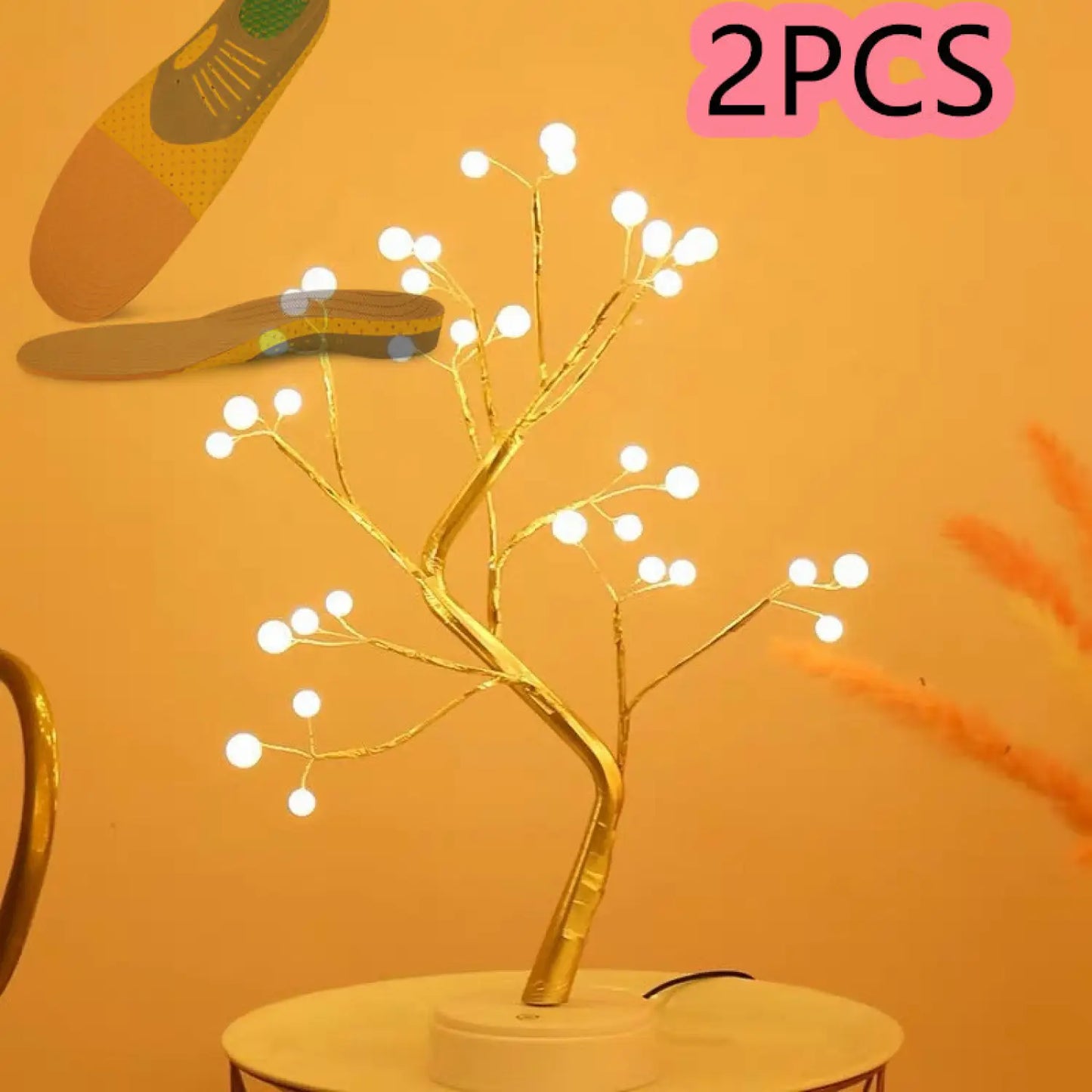 Decorative Bedroom Tree Lights with LED Copper Wire Design - Light Fixture