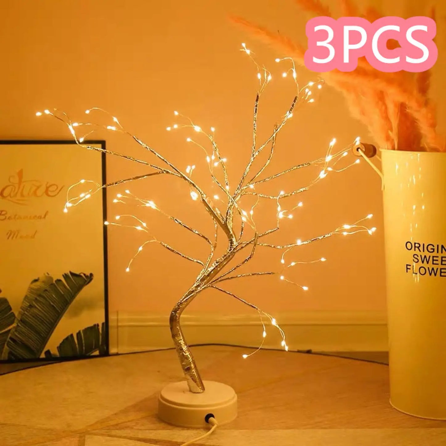 Decorative Bedroom Tree Lights with LED Copper Wire Design - Light Fixture