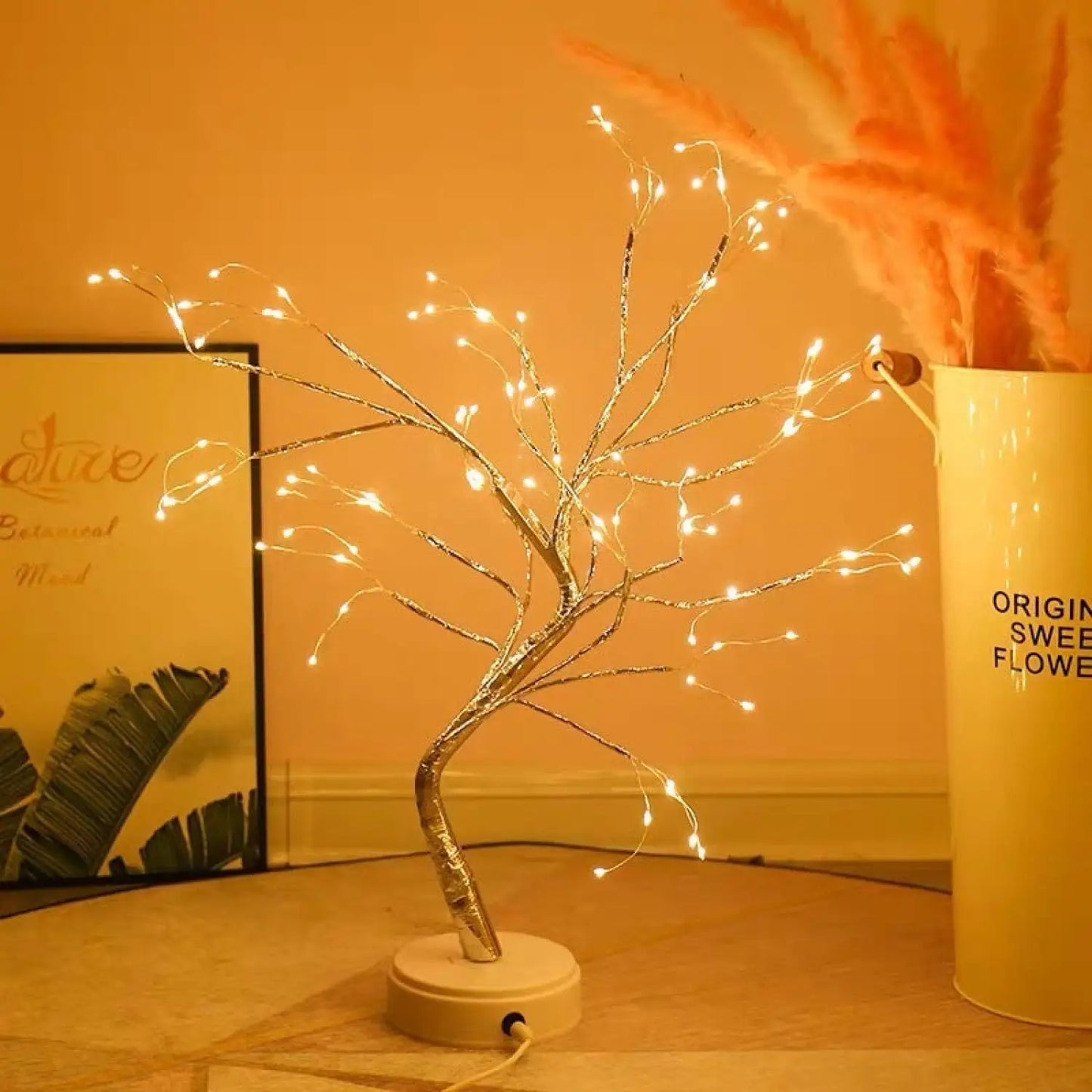 Decorative Bedroom Tree Lights with LED Copper Wire Design - Rice Grains - Light Fixture