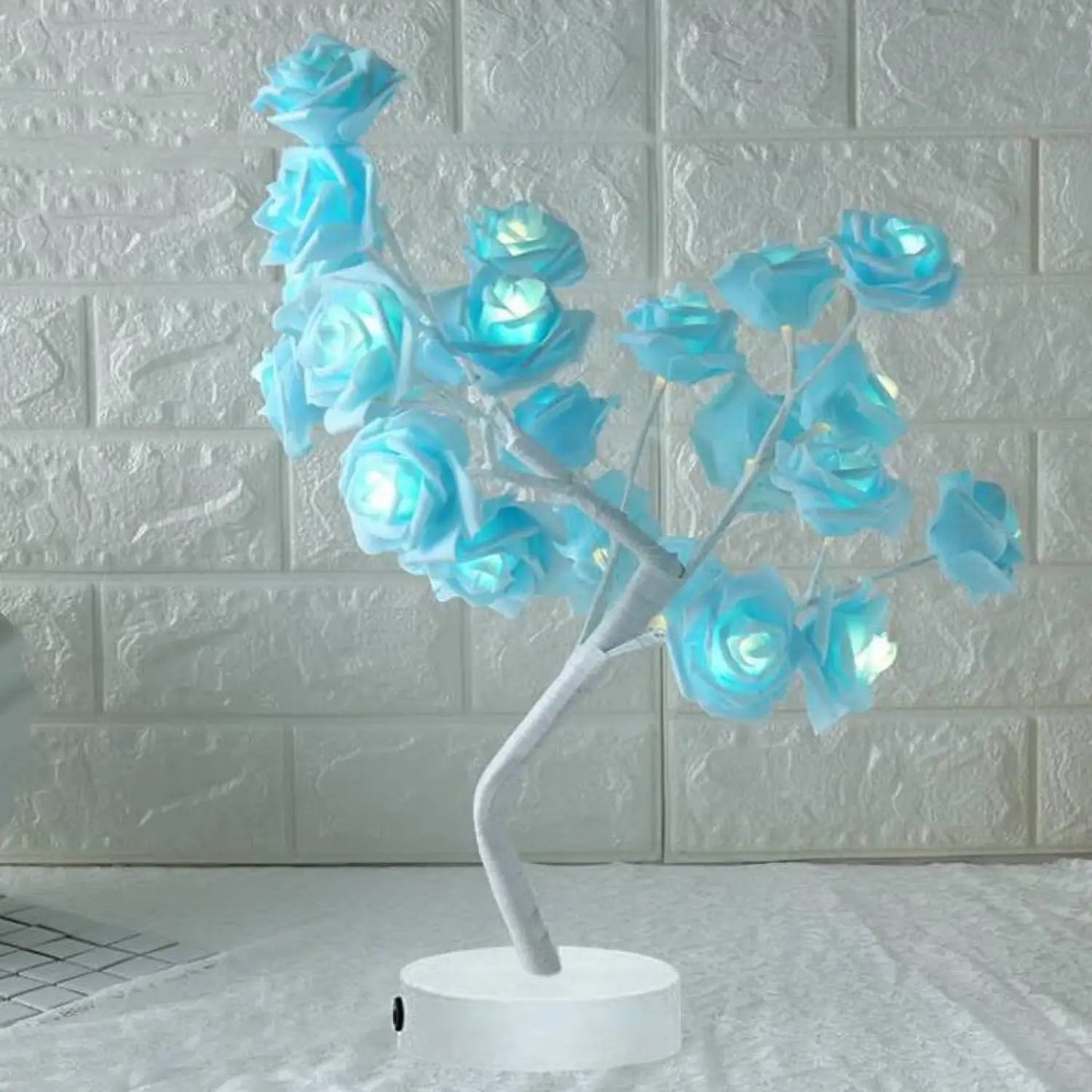 Decorative Flower Lamp with Soft Warm Light for Home Interiors - Blue White - Table Lamps