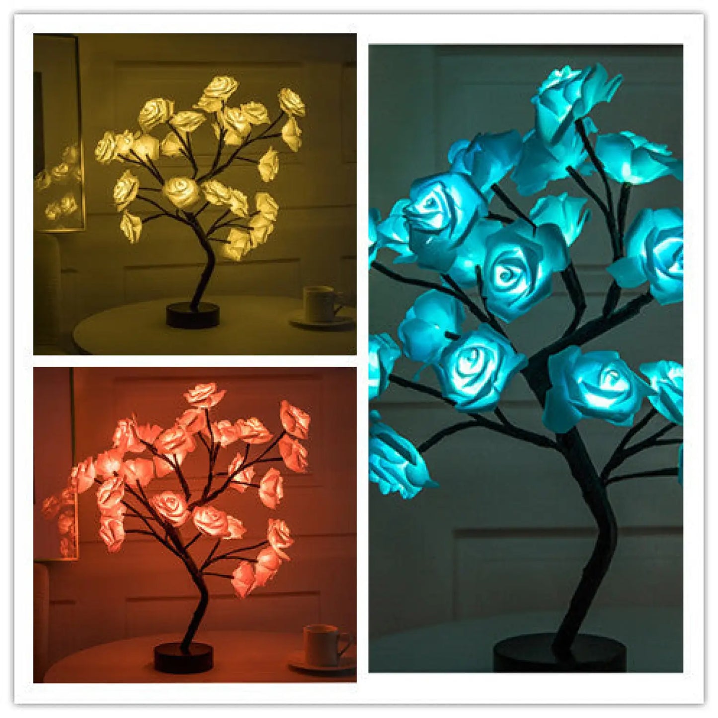Decorative Flower Lamp with Soft Warm Light for Home Interiors - Set 1 - Table Lamps