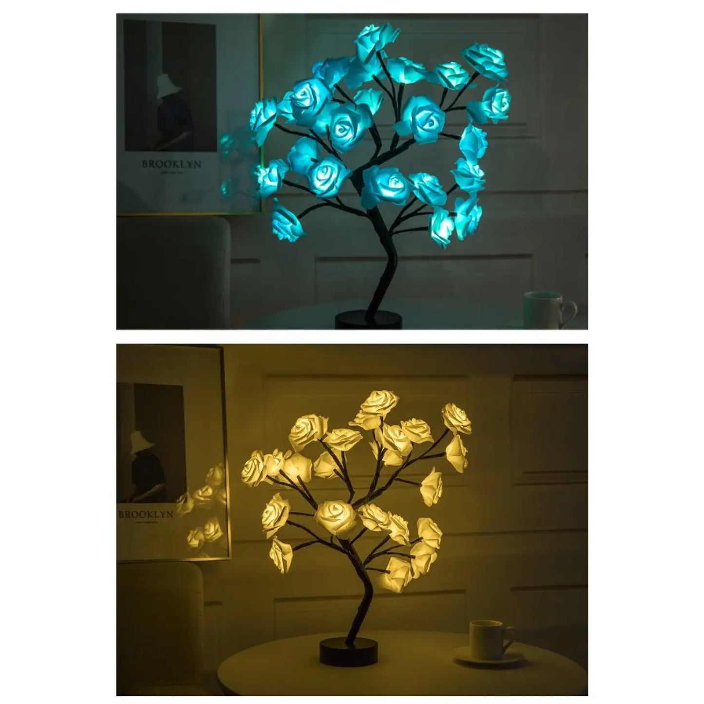 Decorative Flower Lamp with Soft Warm Light for Home Interiors - Set 3 - Table Lamps