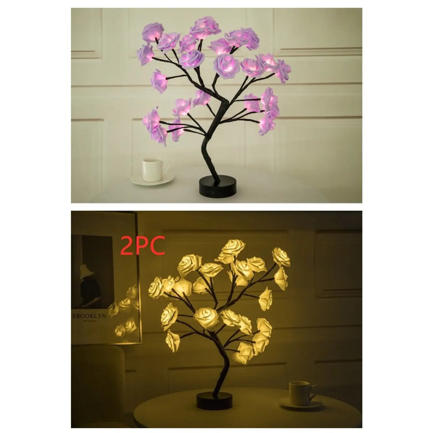 Decorative Flower Lamp with Soft Warm Light for Home Interiors - Table Lamps