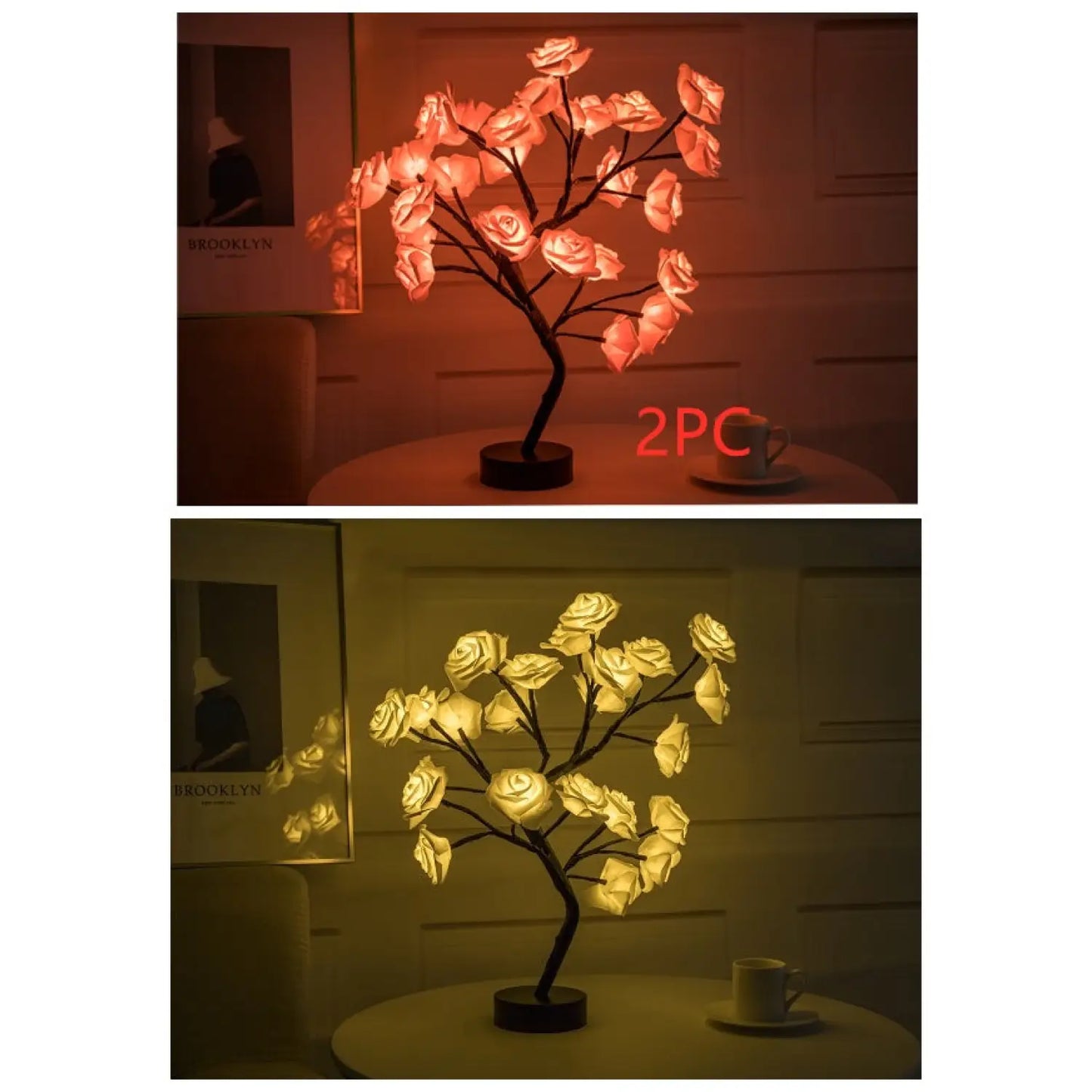 Decorative Flower Lamp with Soft Warm Light for Home Interiors - Table Lamps