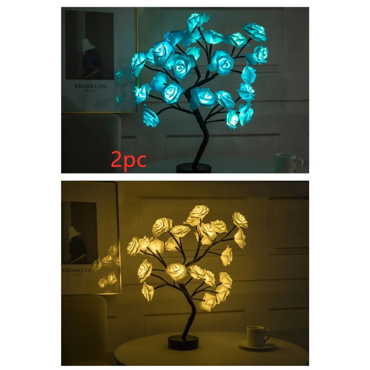 Decorative Flower Lamp with Soft Warm Light for Home Interiors - Table Lamps