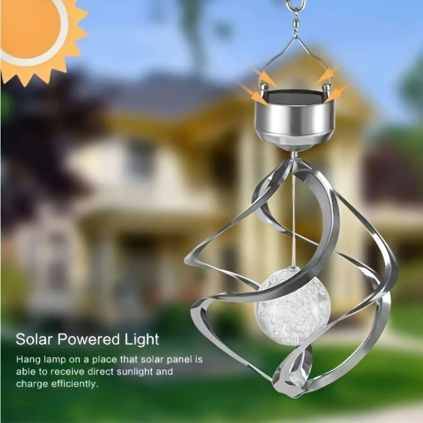 Decorative Solar Hanging Light with Spinner & Color-Changing LEDs - Multi Color - Hanging Light
