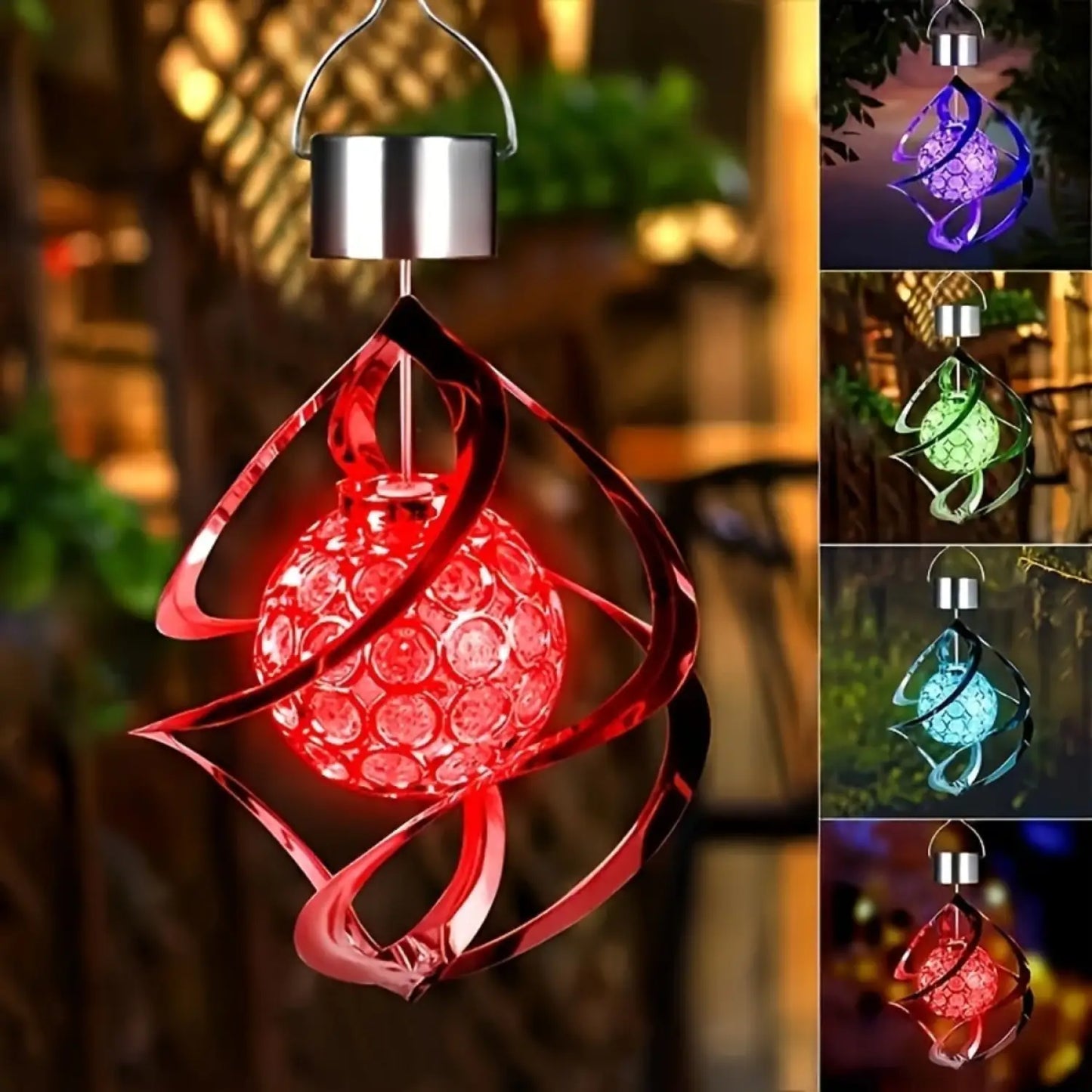 Decorative Solar Hanging Light with Spinner & Color-Changing LEDs - Multi Color - Hanging Light