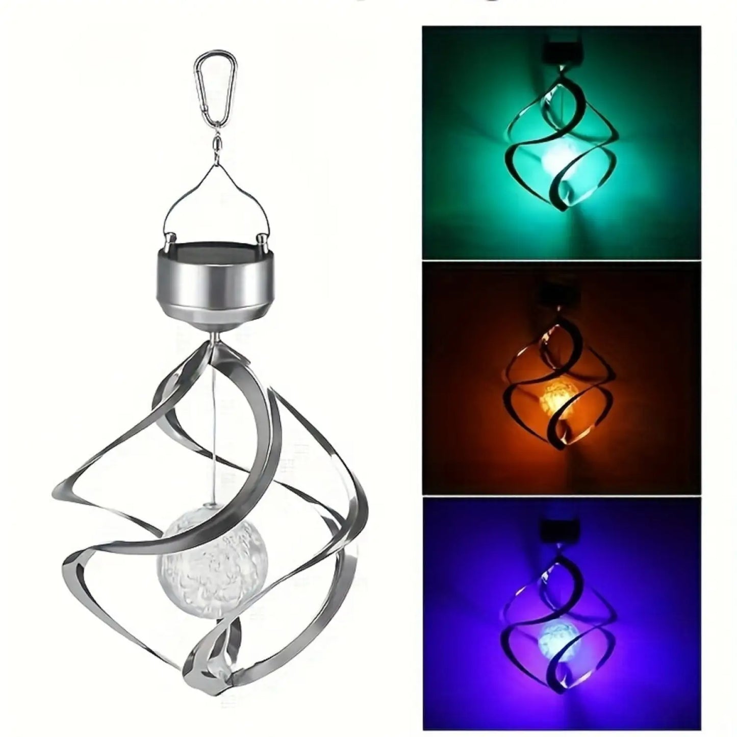 Decorative Solar Hanging Light with Spinner & Color-Changing LEDs - Multi Color - Hanging Light