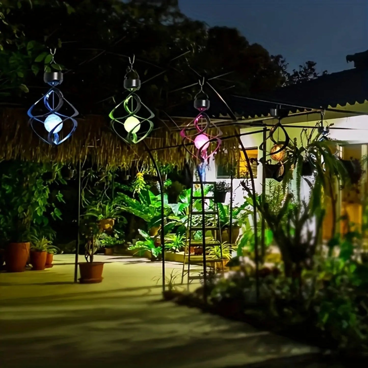 Decorative Solar Hanging Light with Spinner & Color-Changing LEDs - Multi Color - Hanging Light
